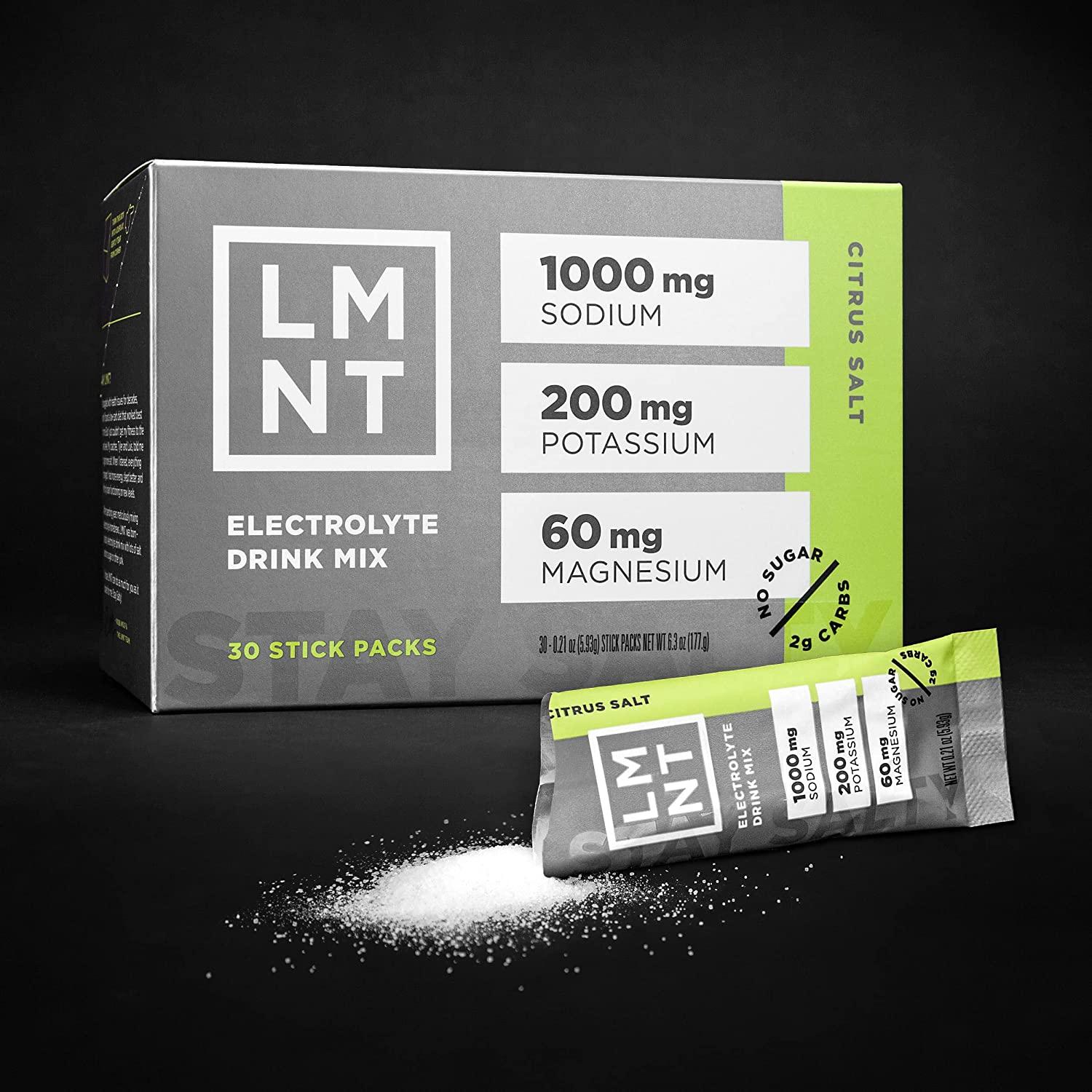 LMNT Keto Electrolyte Powder Packets Paleo Hydration Citrus Salt