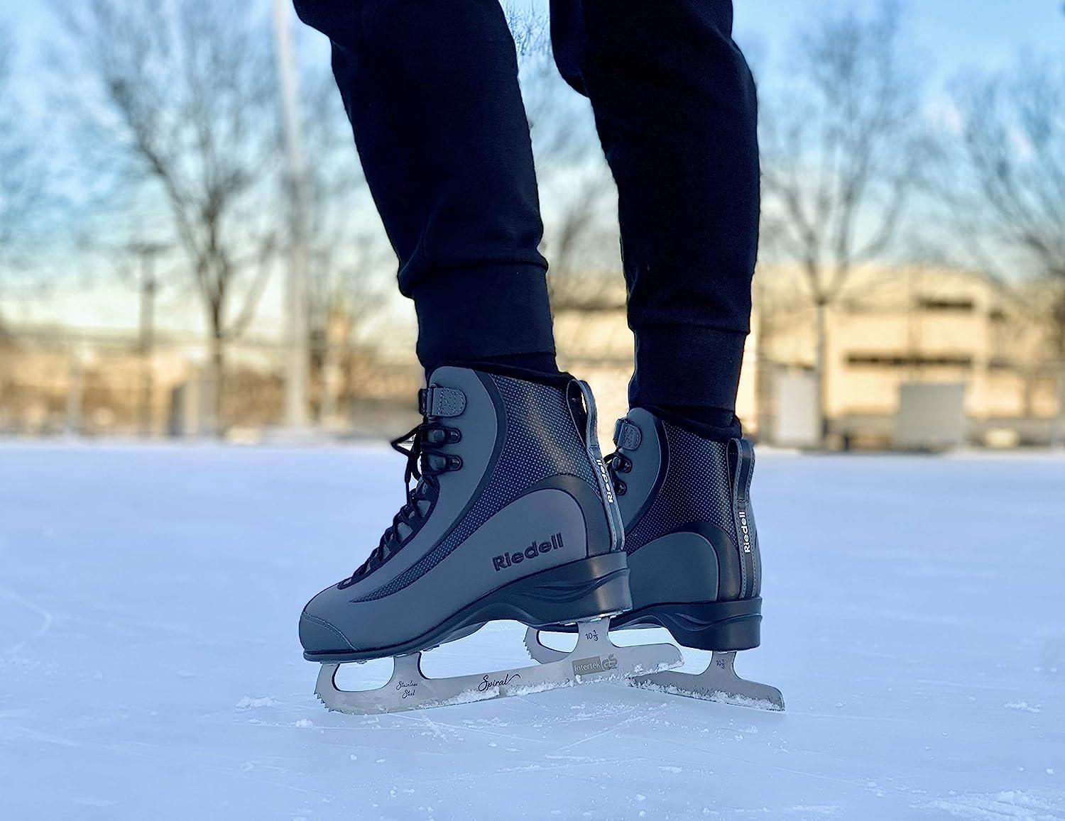 Riedell Skates - Soar Adult Ice Skates- Recreational Soft Beginner Figure  Ice Skates Onyx 4