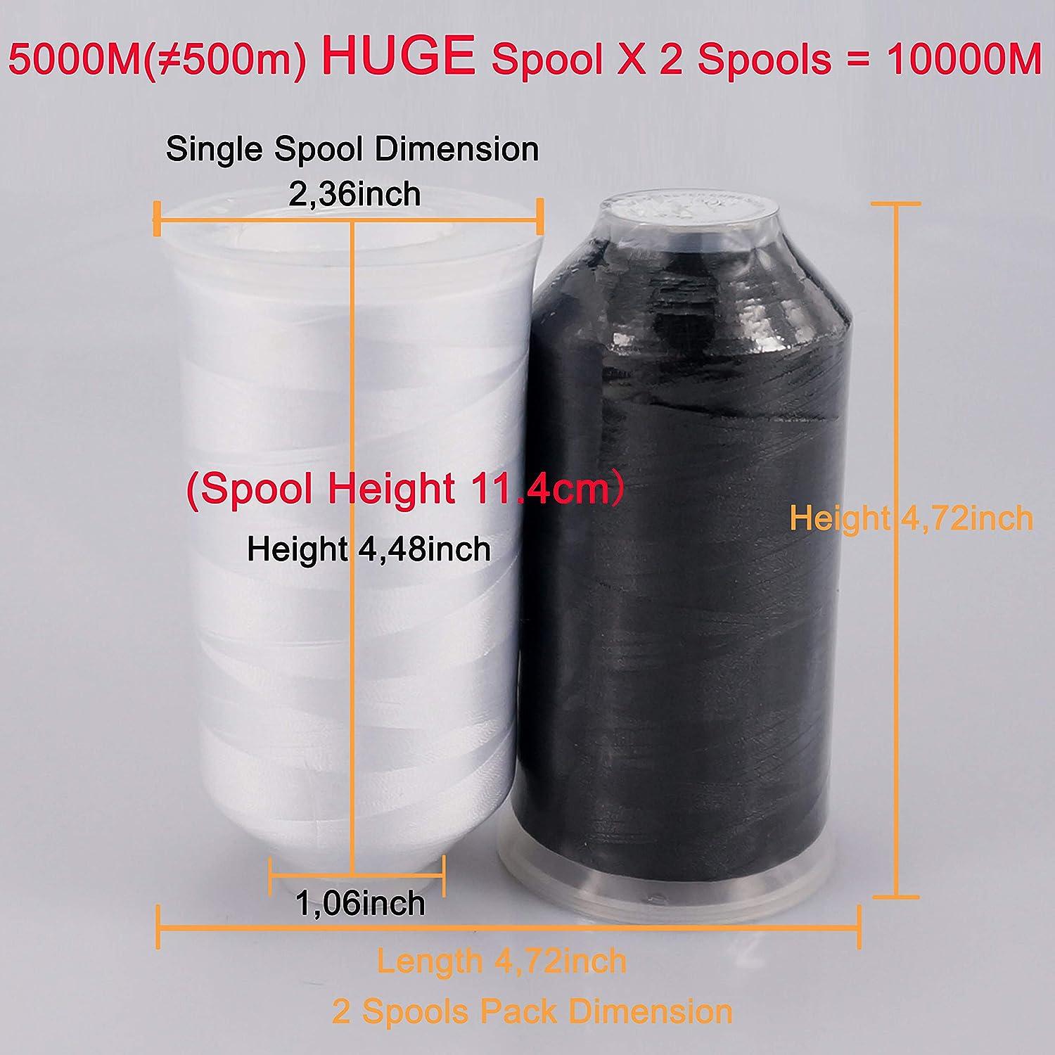 New brothreads - 25 Basic Colors of Huge Spool 5000M Polyester Embroidery  Machine Thread for Commercial and Domestic Embroidery Machines