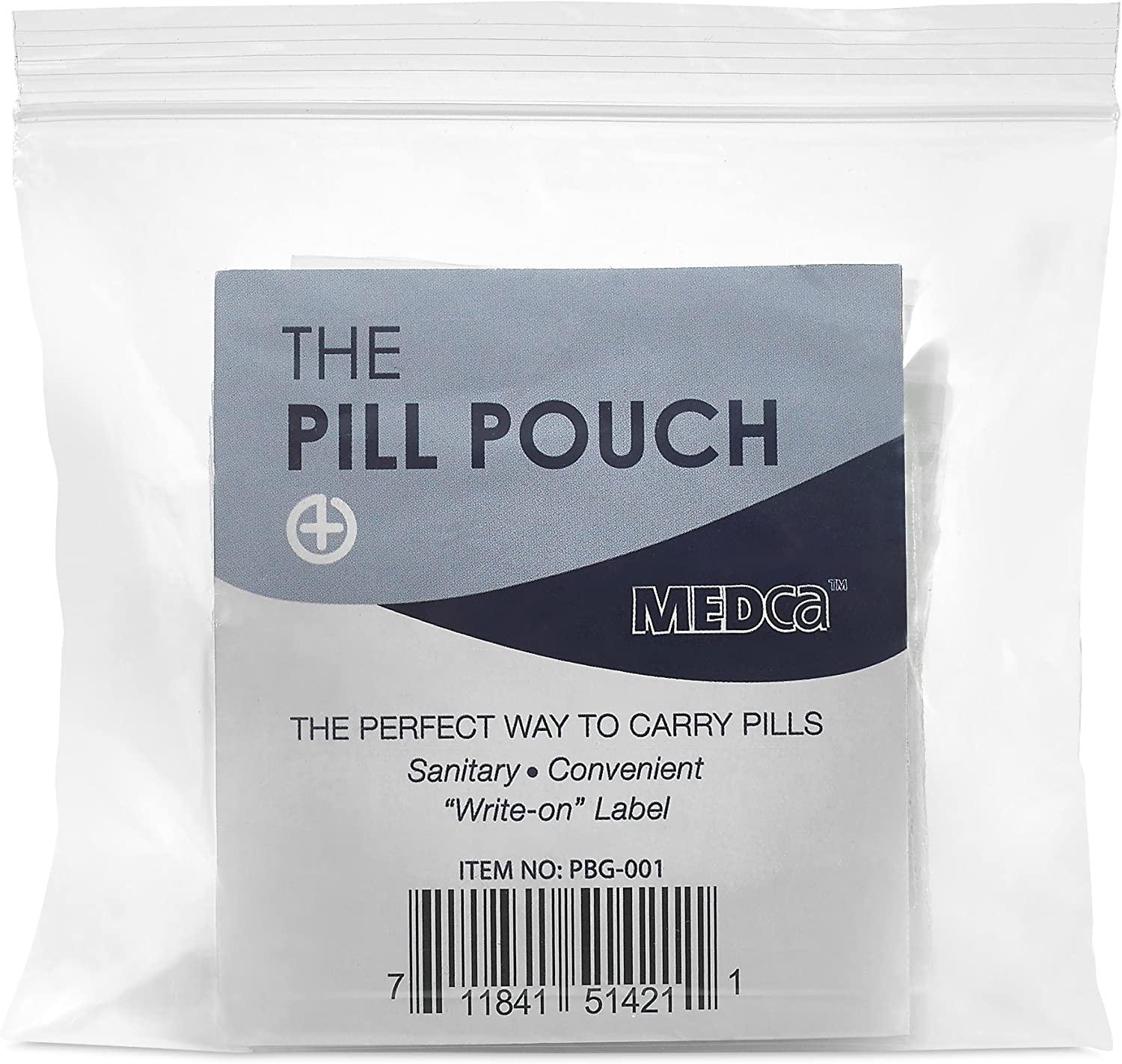 Pill Pouch Bags - (Pack of 100) 3 x 2.75 Pill Baggies and Disposable  Plastic Travel Pill Bags with Write-on Labels