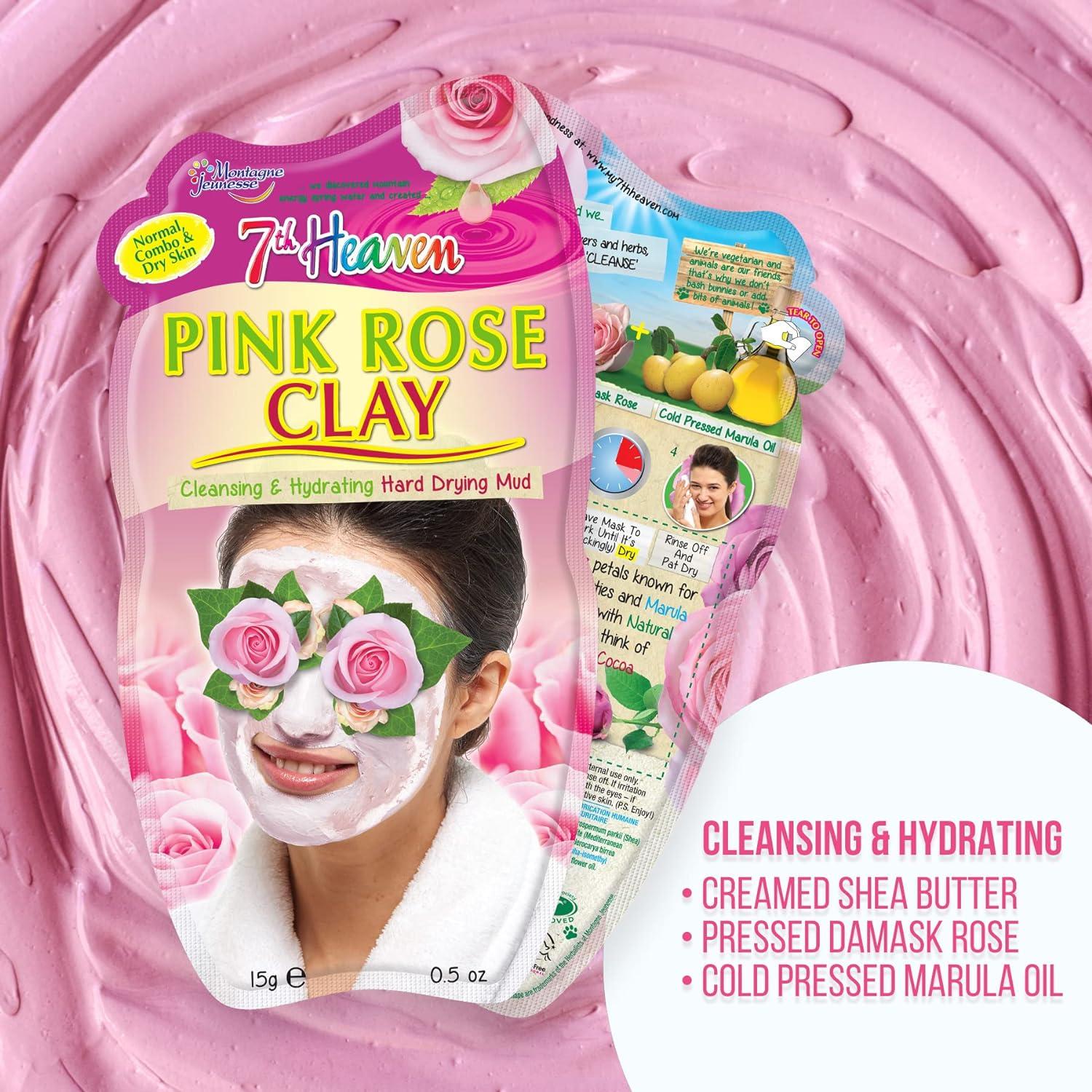 7th Heaven Moisturising Face Masks Set - Peel Off, Pink Rose