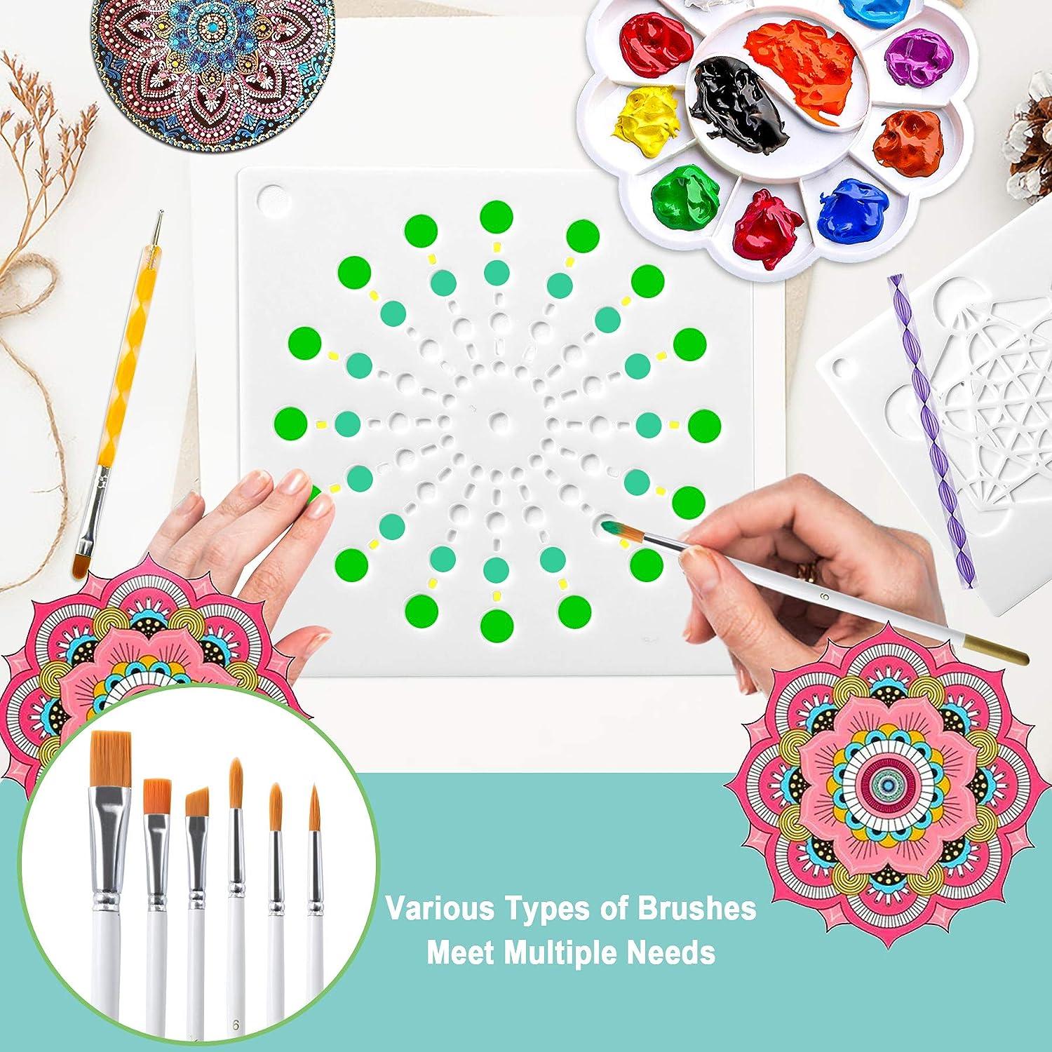 Mandala Dotting Tools Augshy 58PCS Dot Painting Tools Set Rock Painting  Supplies with a Blue Zipper Waterproof Storage Bag for Painting Rocks