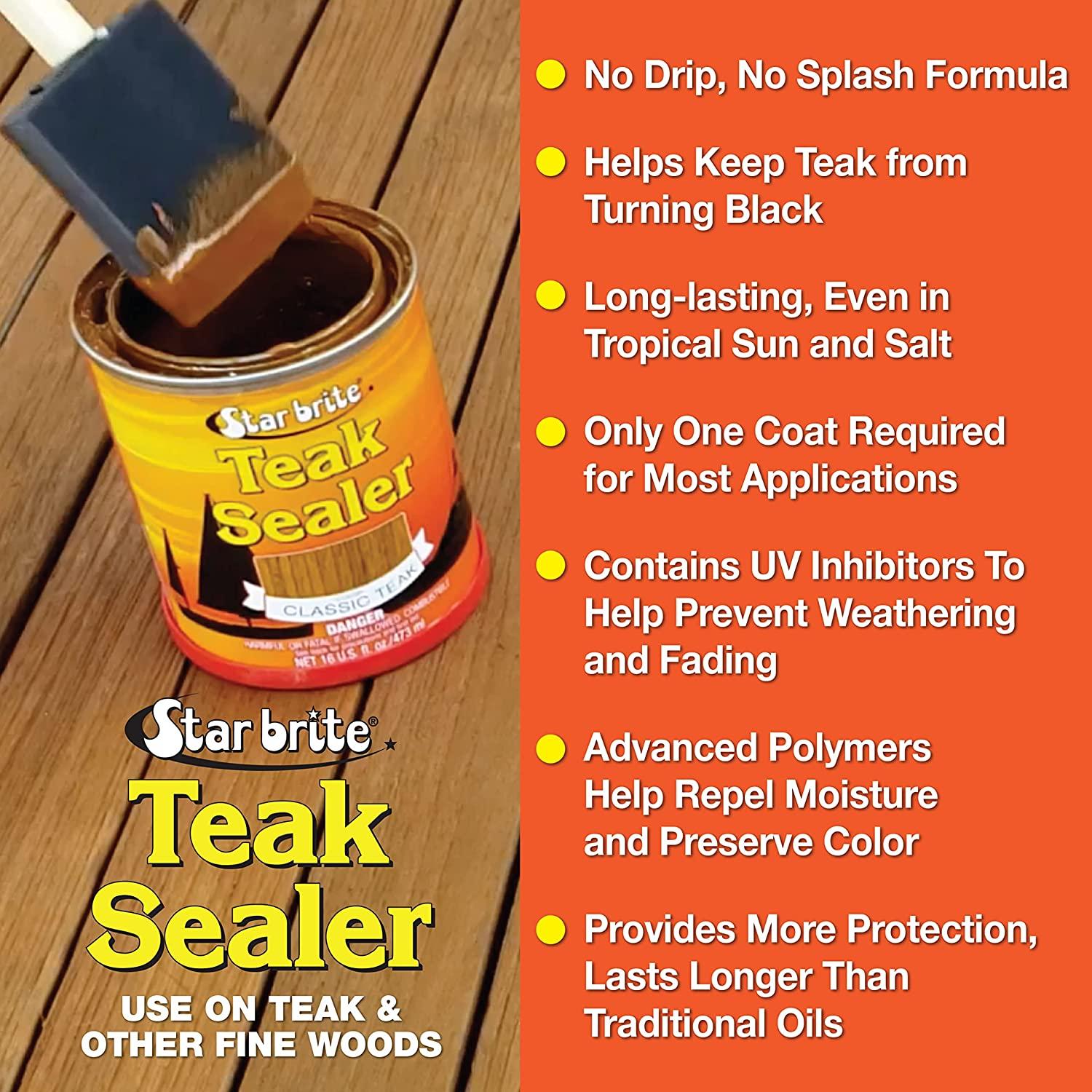 STAR BRITE Teak Sealer One Coat Marine Grade Formula Choose From 3 Colors & Sizes Seal Out
