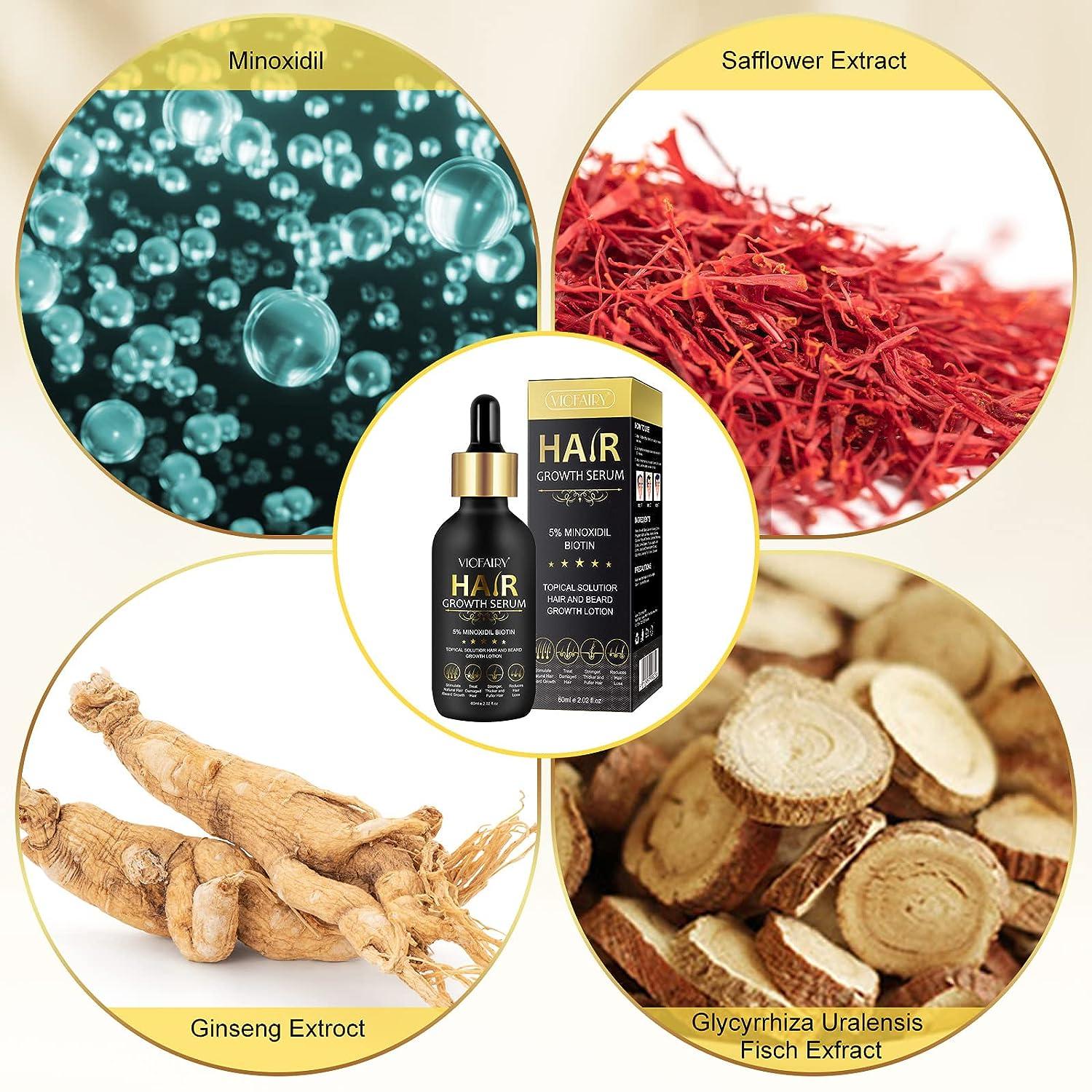 Minoxidil & Biotin Hair Growth Serum for Men and Women - 5% Treatment ...