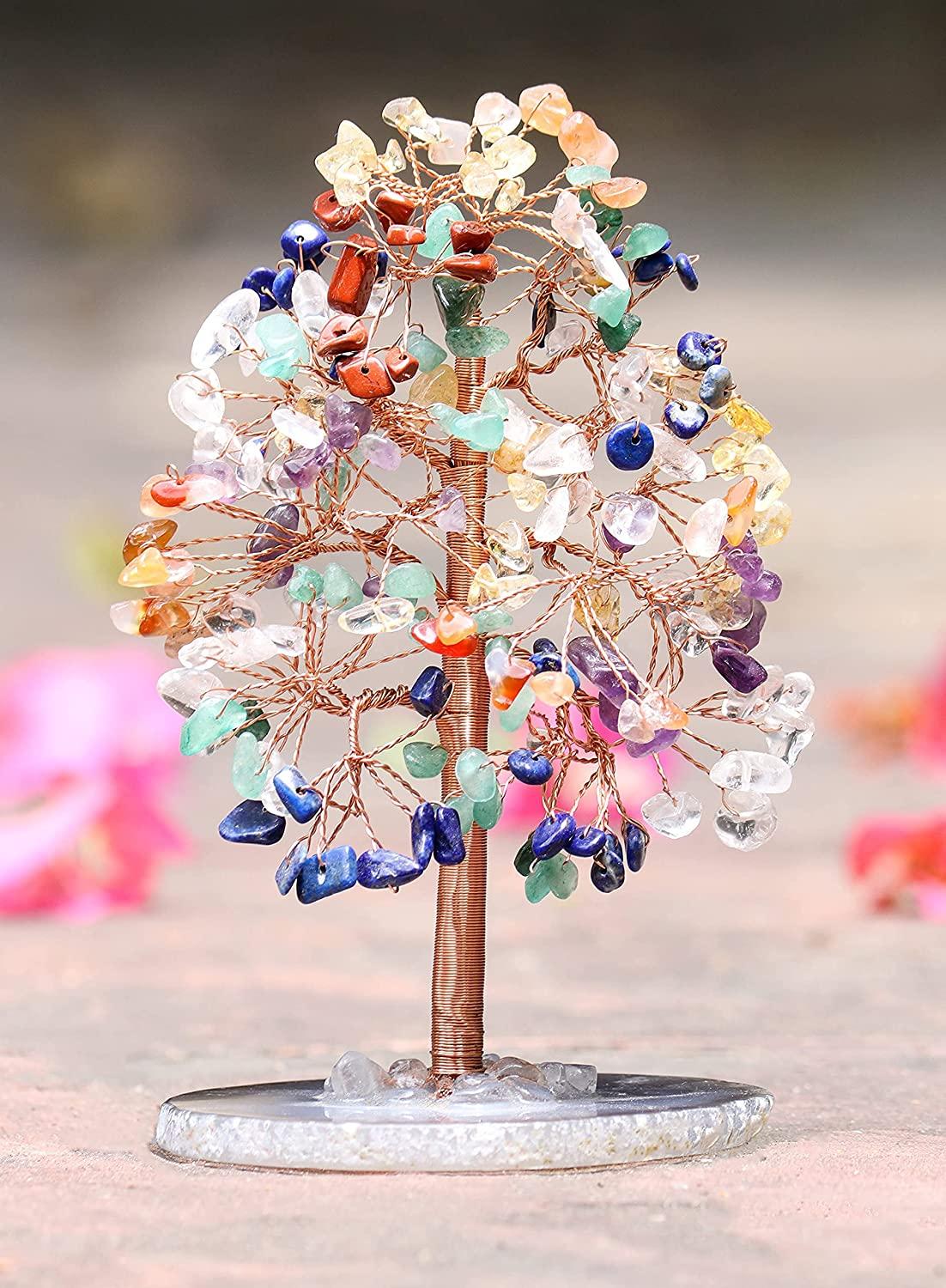 Chakra Tree of Life - Crystal Tree for Positive Energy, Feng Shui Tree,  Home Decor - 7 Chakra Tree, Wire Bonsai , Crystal Decor - Spiritual Gift