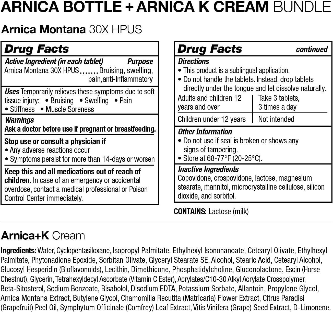 VitaMedica Arnica Montana 30X & Arnica Cream Bundle for Bruising