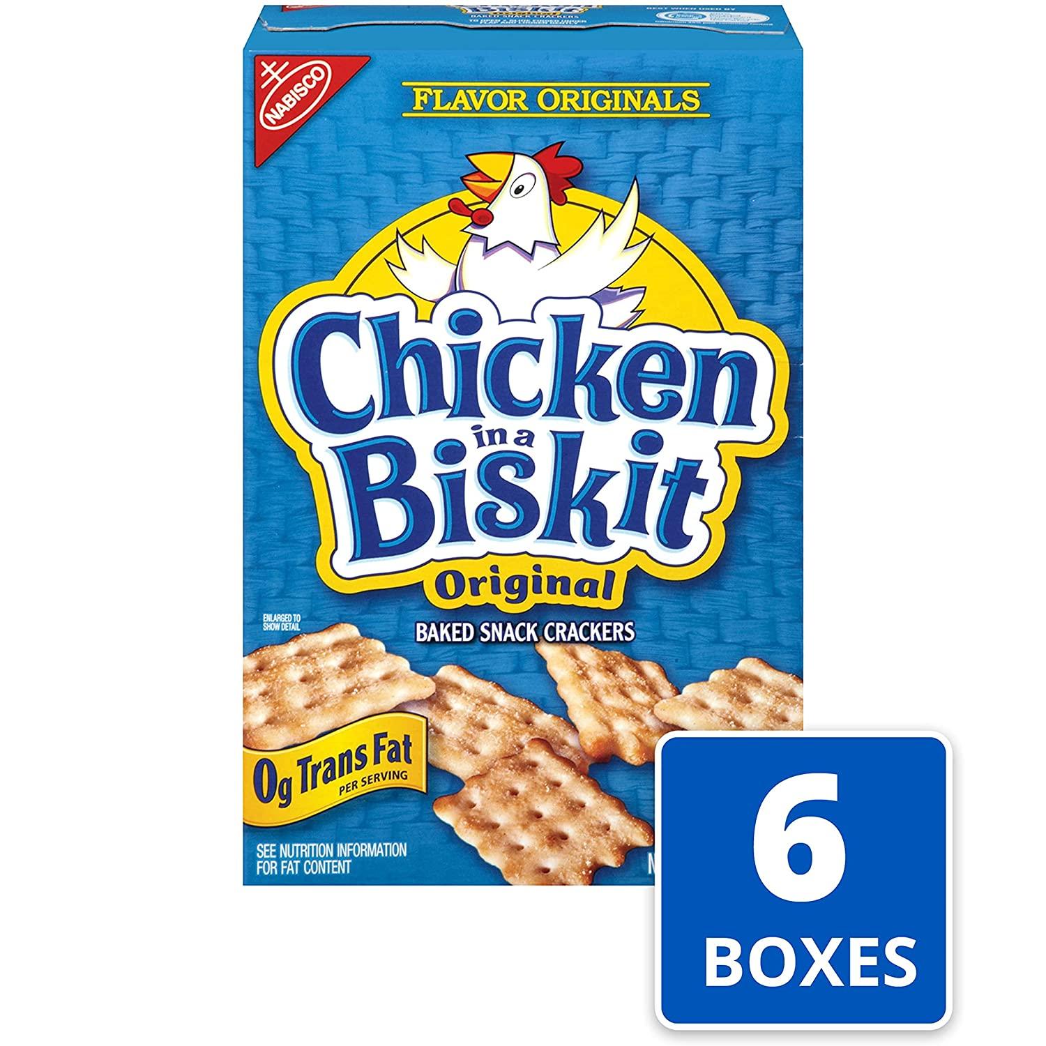 Chicken in a Biskit Original Baked Snack Crackers, 6 7.5 oz Boxes