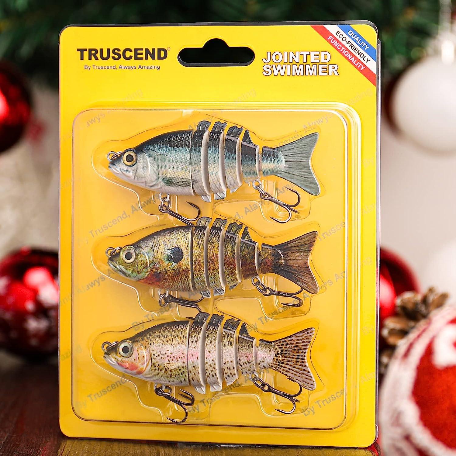 TRUSCEND Fishing Lures for Bass Trout, Multi Jointed Swimbaits, Slow  Sinking Bionic Swimming Lures for Freshwater Saltwater Bass Lifelike Fishing  Lures Kit A2-3,0.4oz