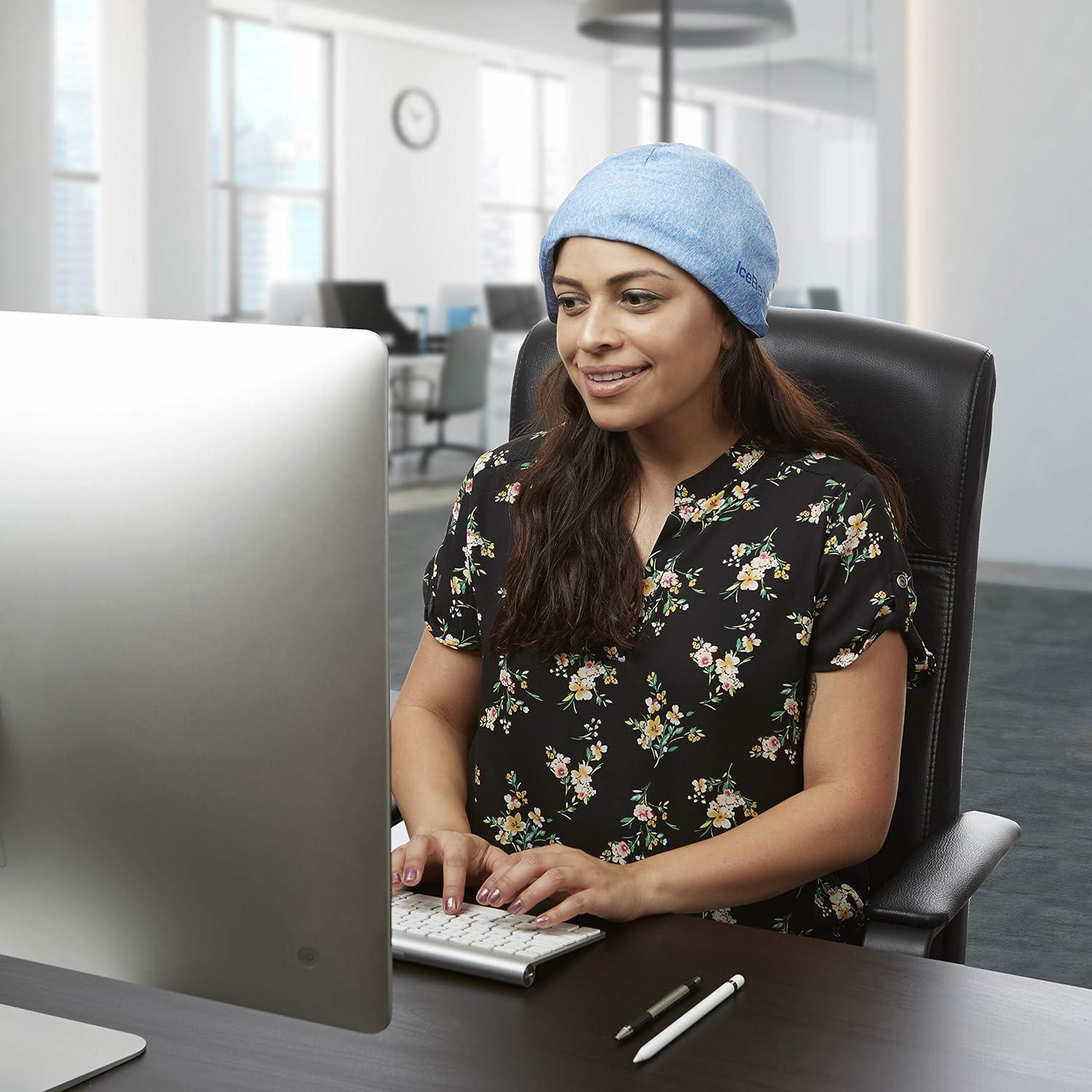 Ice Beanie Natural Migraine Relief Acupressure Cold Pack Hat for