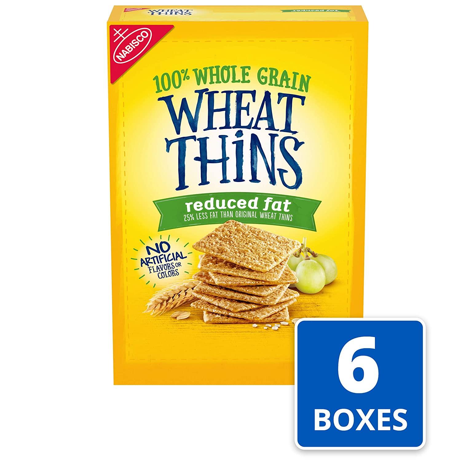 Wheat Thins Reduced Fat Whole Grain Wheat Crackers 8oz Pack of 6