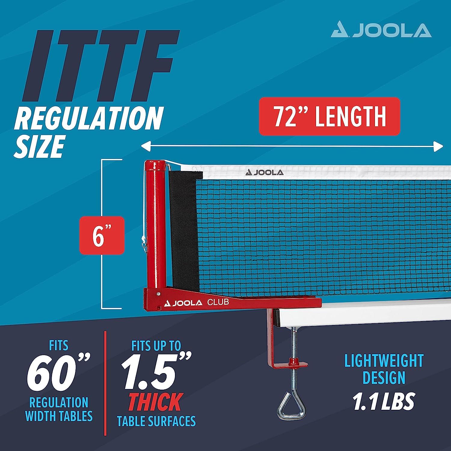 JOOLA Club Competition Table Tennis Net and Post Set Portable and Easy Setup 72" Regulation