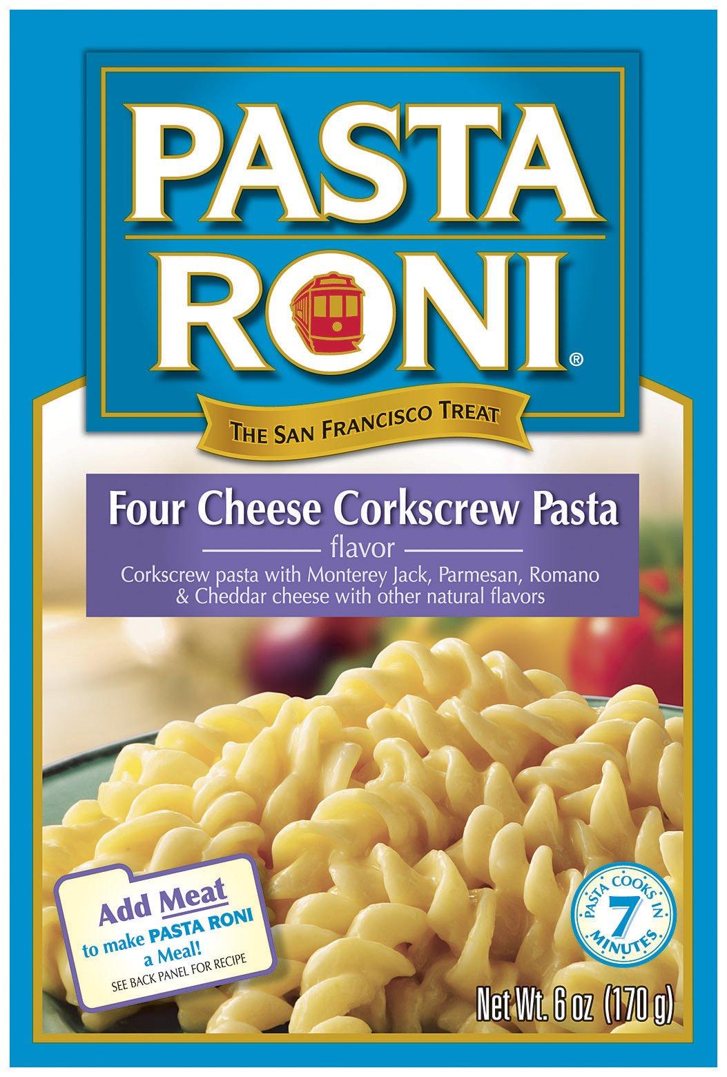 Pasta Roni Four Cheese Corkscrew Pasta Mix, 6Ounce Boxes (Pack of 12)