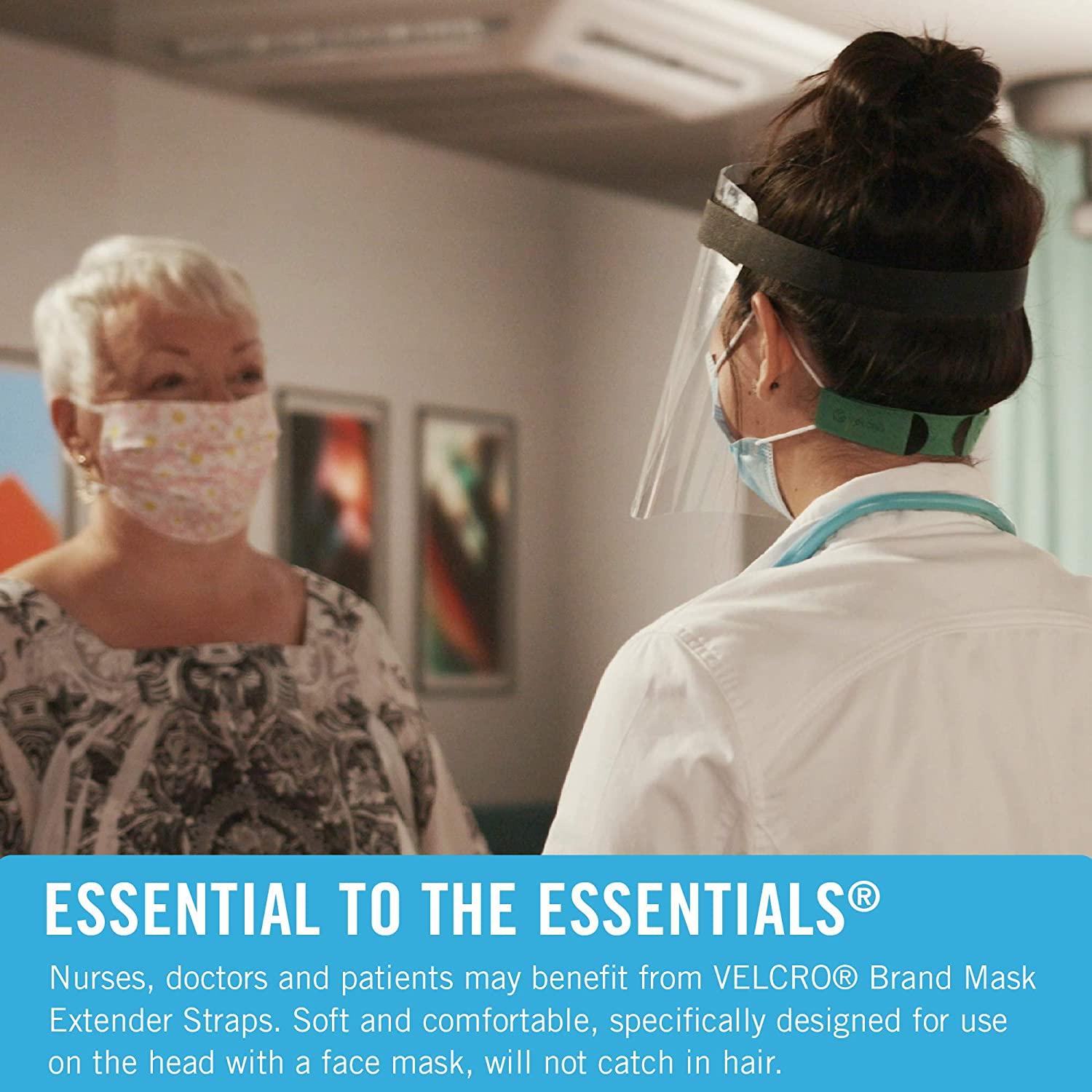 VELCRO Brand Face Mask Extender Straps 4pk Black 12 x 1 Comfortable and