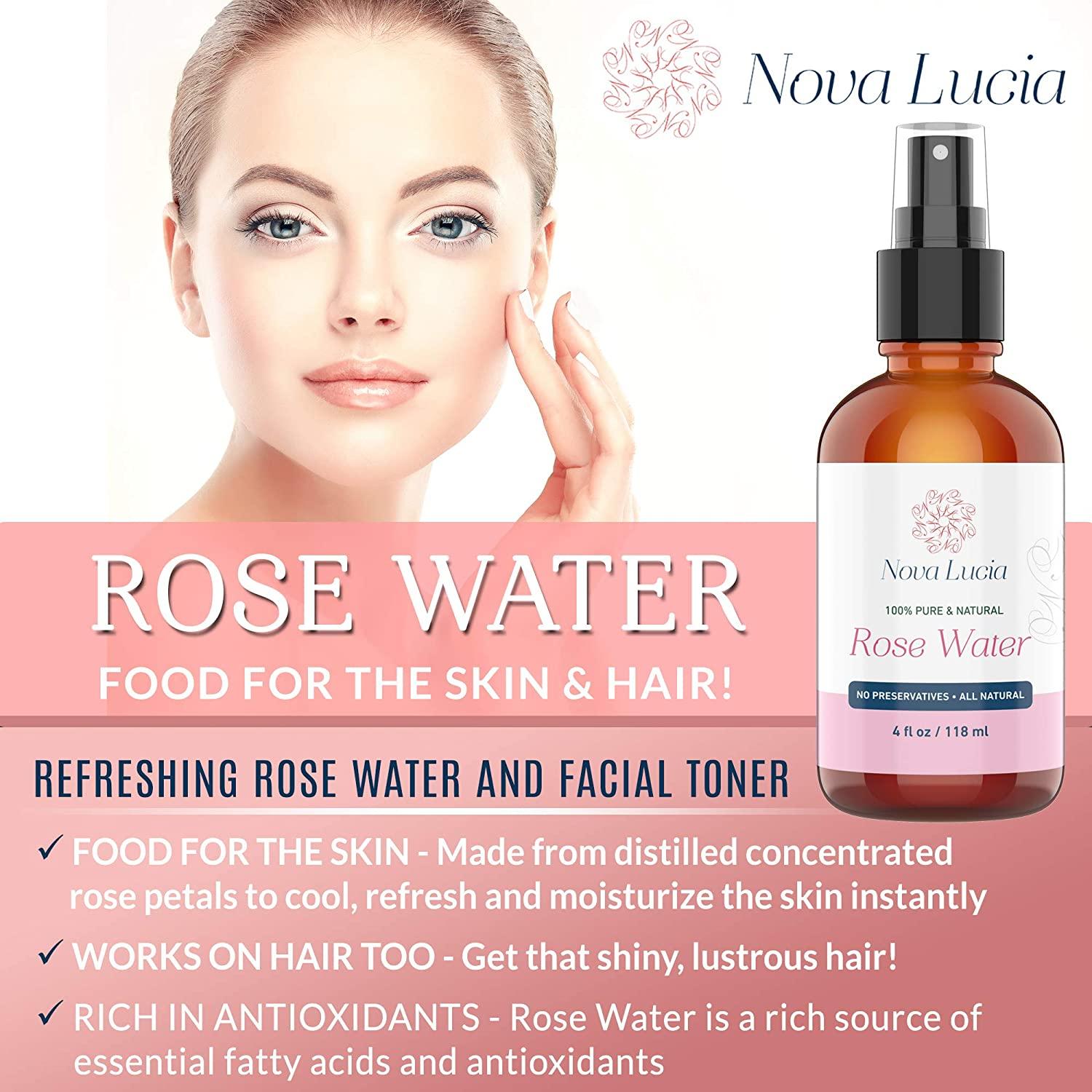 Rose Water Spray for Face Toner Hair Spray Skin Body Spot Corrector Eye  Makeup Remover Alcohol Free Toner Scar Removal 100% Pure Moroccan Hydrating  Face Mist Dry Oily Combination Skin 4 oz