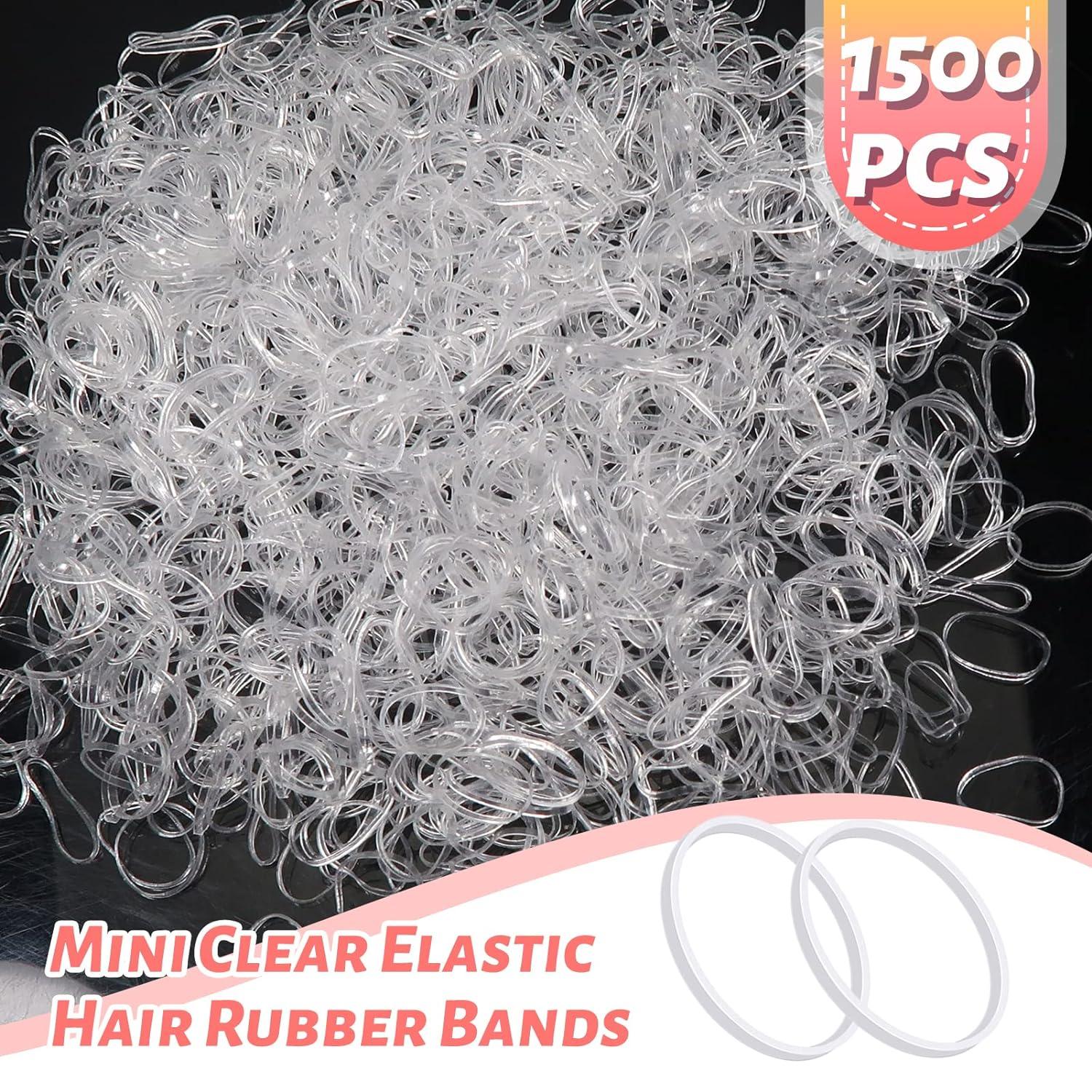 Clear Hair Elastics Ties Small Rubber Bands for Hair Mini Elastic Hair  Bands Mini Clear Hair Ties for Women Girls Hair Accessories 1500Pcs
