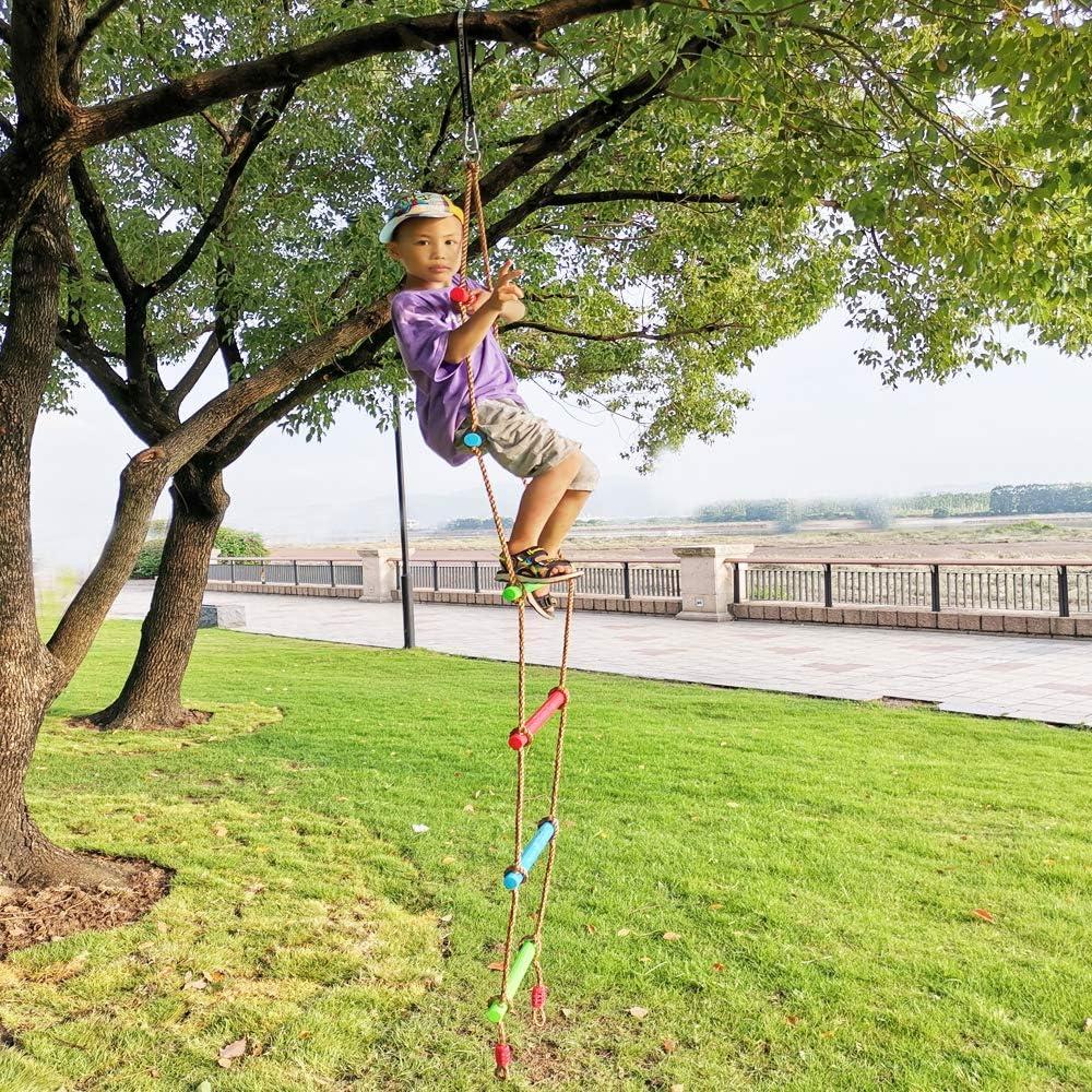 Xinlinke Climbing Rope Ladder Kids Tree Swing with Hanging Strap, Indoor and Outdoor Backyard