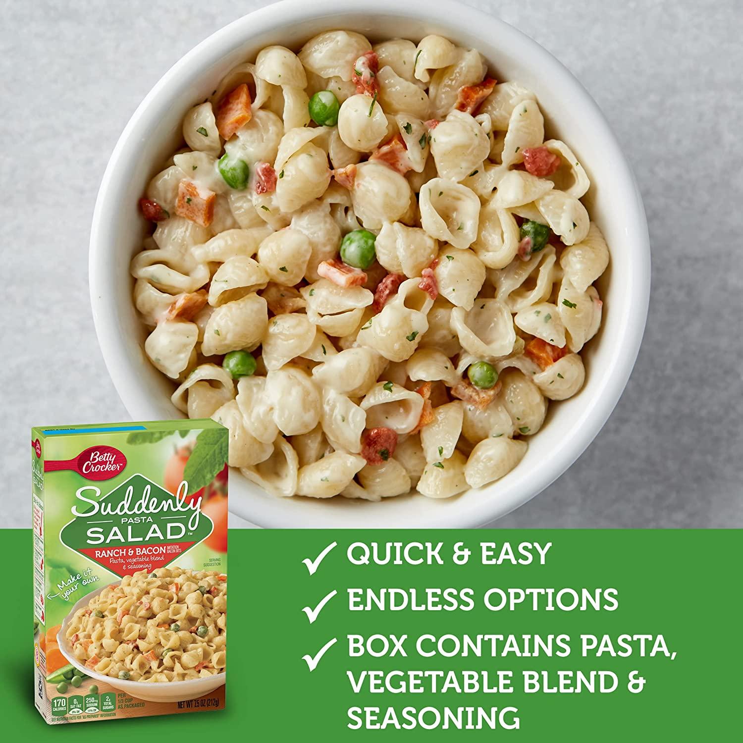Betty Crocker Suddenly Pasta Salad, Ranch & Bacon, 7.5 oz.