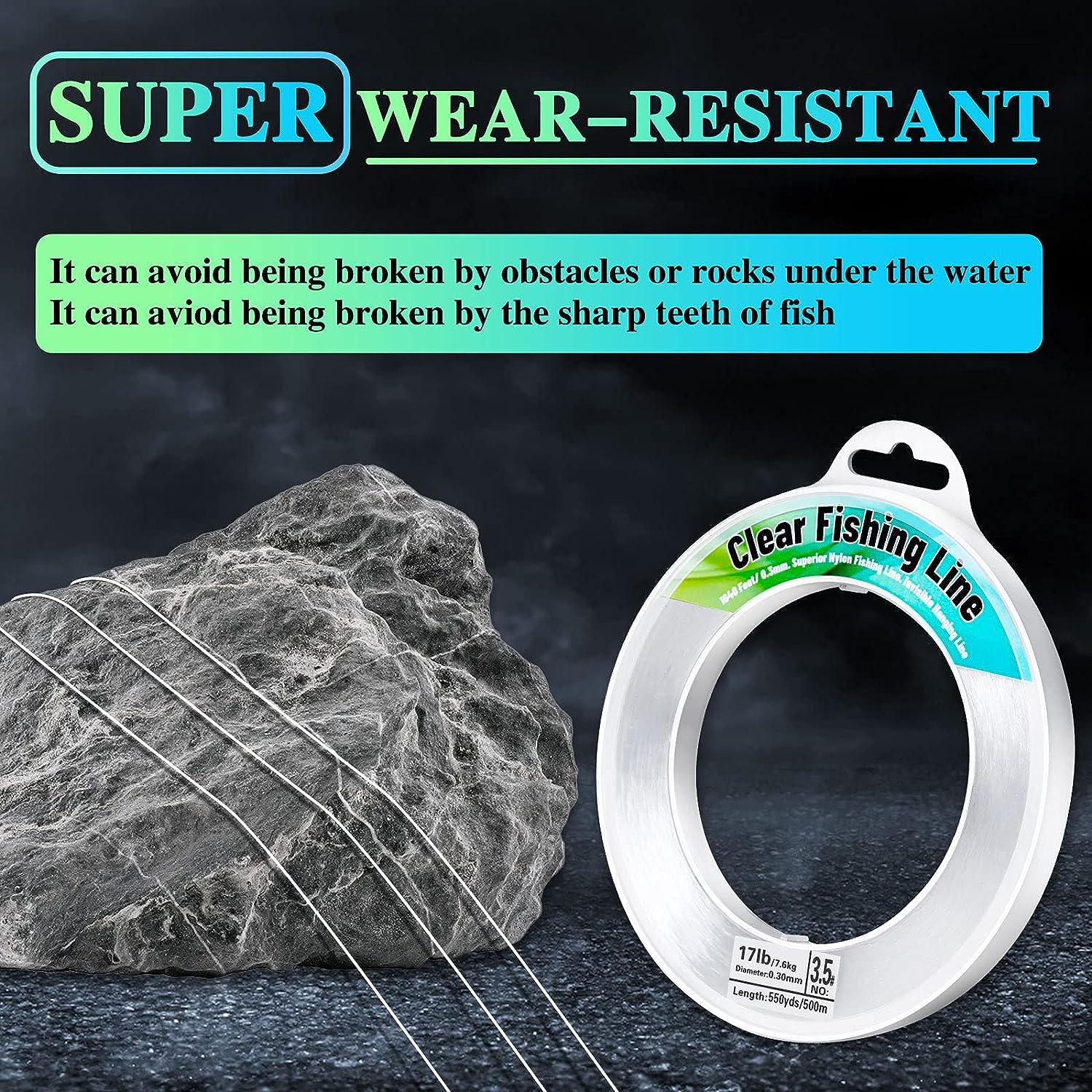 Fishing Wire 1640 FT Mckanti Fishing Line Clear Nylon String Invisible  Hanging Beading Wire Strong Abrasion Resistant Monofilament Fishing Line  for