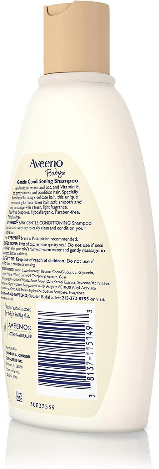 Aveeno Gentle Conditioning Baby Shampoo, 12 Ounce (Pack of 2)