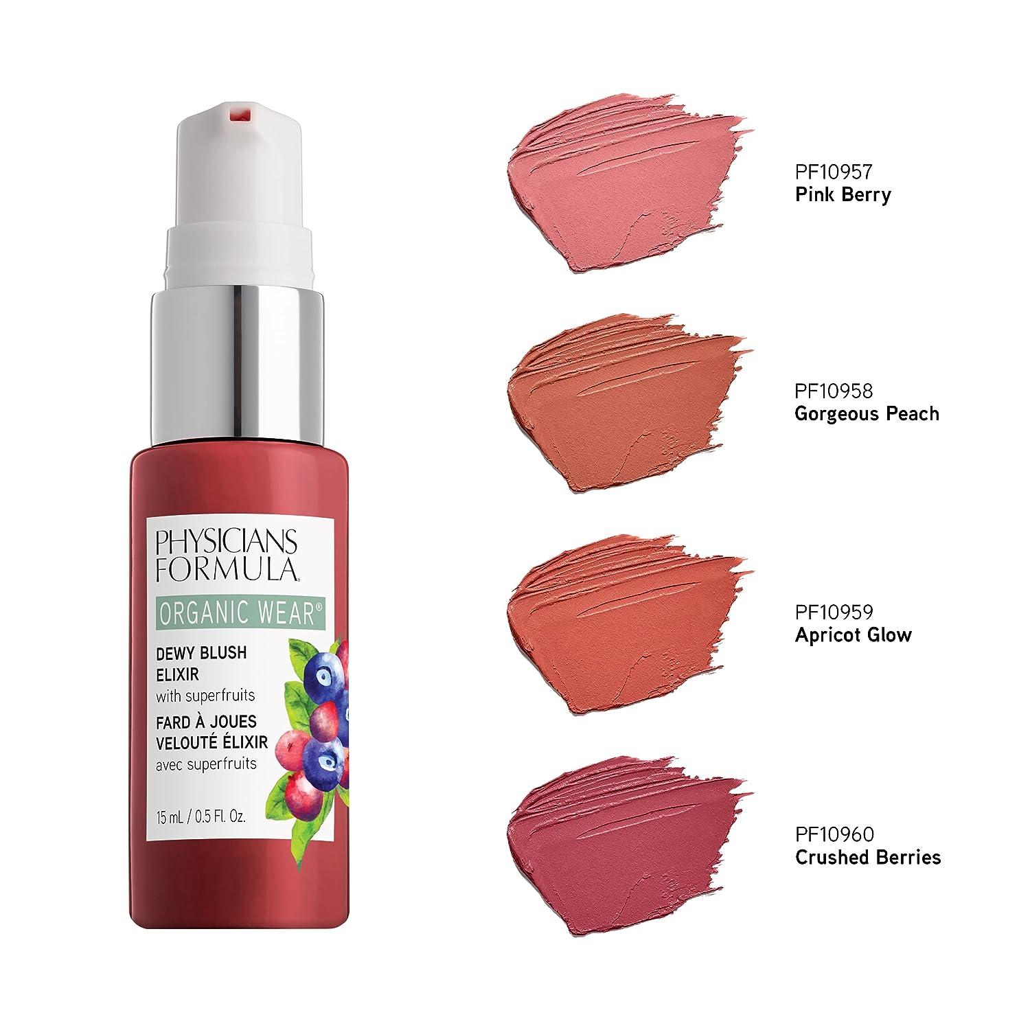 Physicians Formula Organic Wear Natural Dewy Face Blush Makeup Elixir Crushed Berries