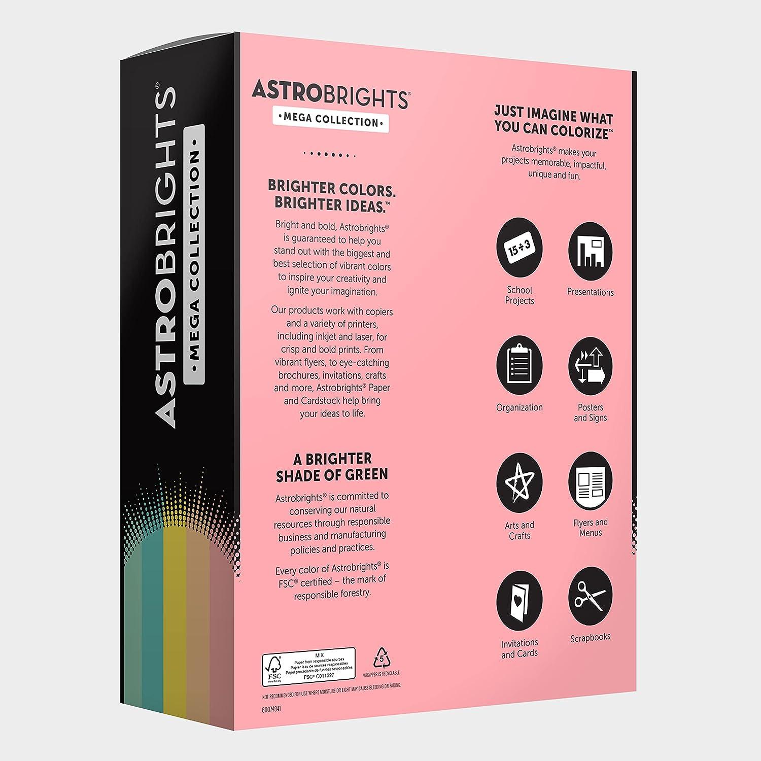 Astrobrights Color Cardstock, 8.5 x 11, 65 lb/176 gsm, Pastels 5
