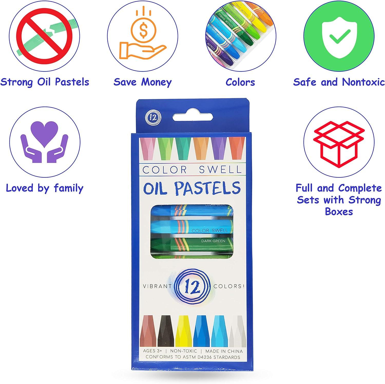 Color Swell 18 Packs of Bulk Oil Pastels with 12 Oil Pastels Per Pack