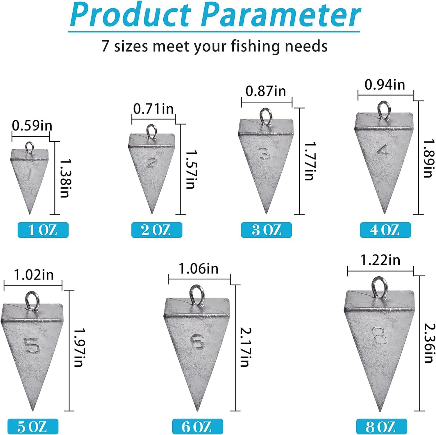 Pyramid Sinkers Fishing Weights Saltwater Surf Fishing Gear