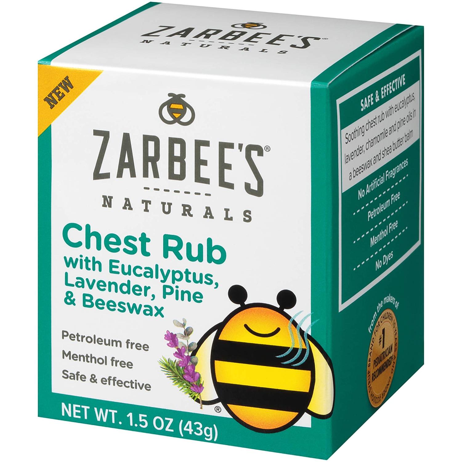 Zarbee's Chest Rub with Eucalyptus Lavender Pine & Beeswax 1.5 oz (43 g)
