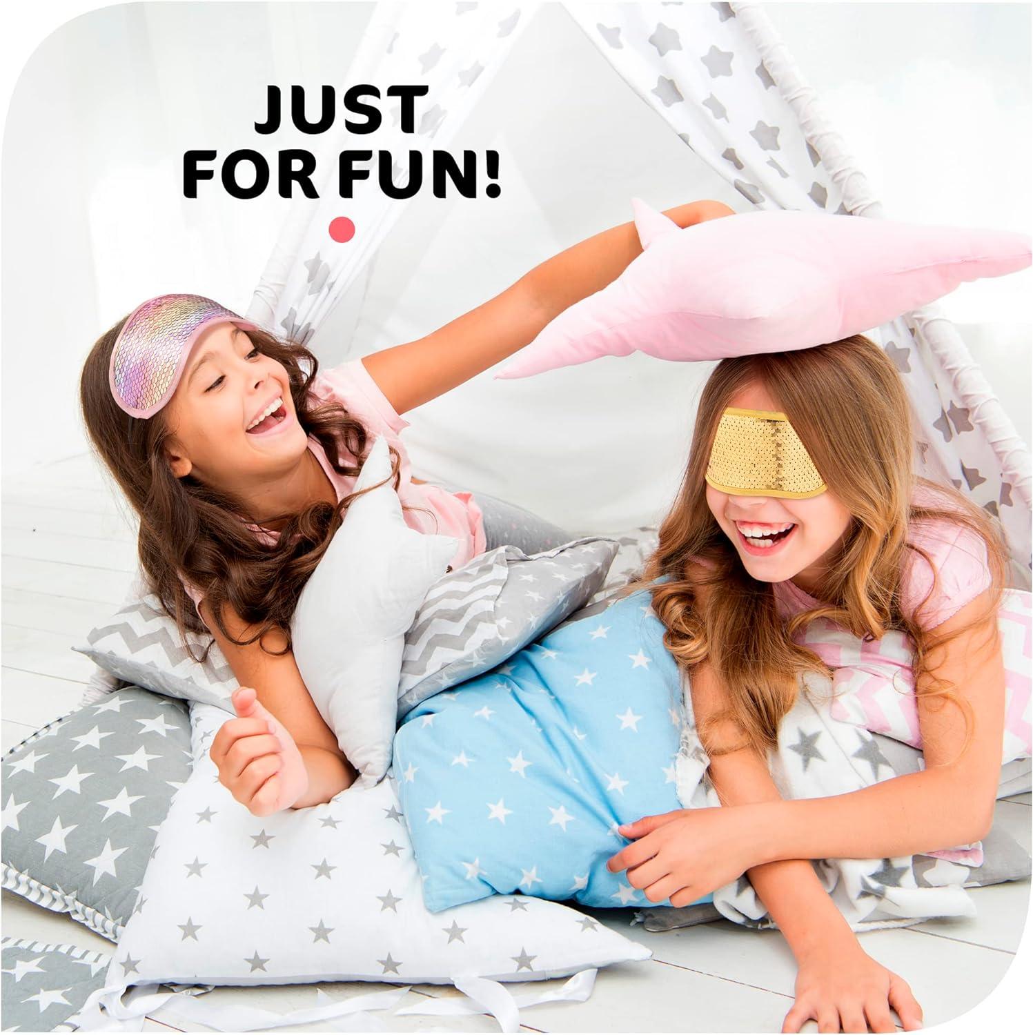 Srenta 12 Pack Girls Sleep Mask Sequin Design Assorted Colors Eye Masks for Party Favors