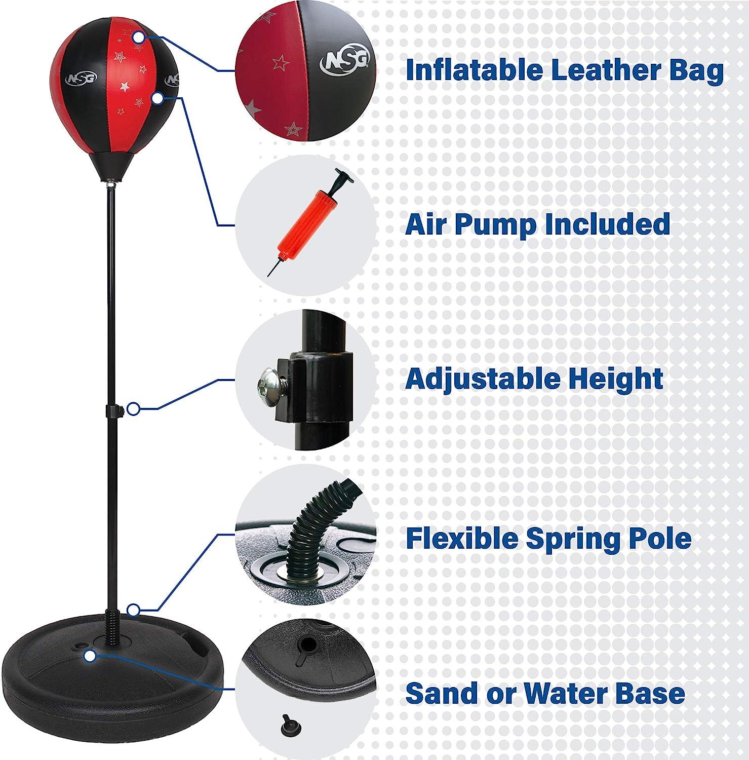 NSG Punching Bag and Boxing Gloves Set for Kids Freestanding Base