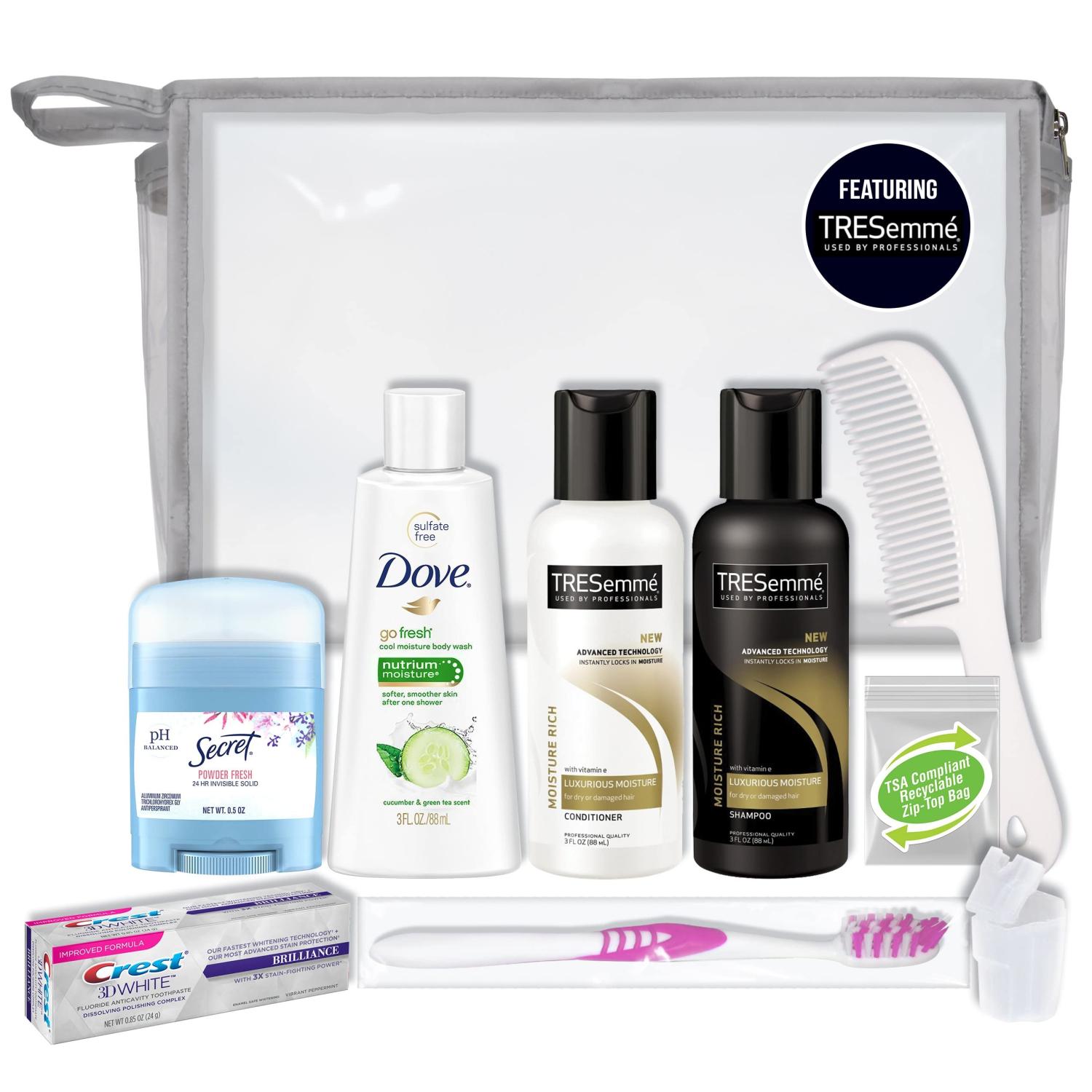 Convenience Kits international 10 PC Deluxe Kit, Featuring: Tresemme Hair  and Dove Body Travel-Size Products 10 Piece - Tresemme Kit