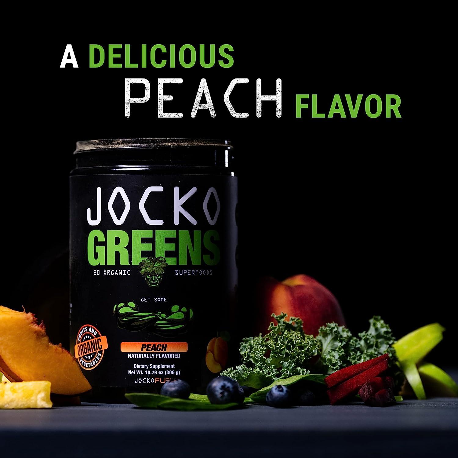Jocko Fuel Greens Powder (Peach Flavor) Greens & Superfood Powder for