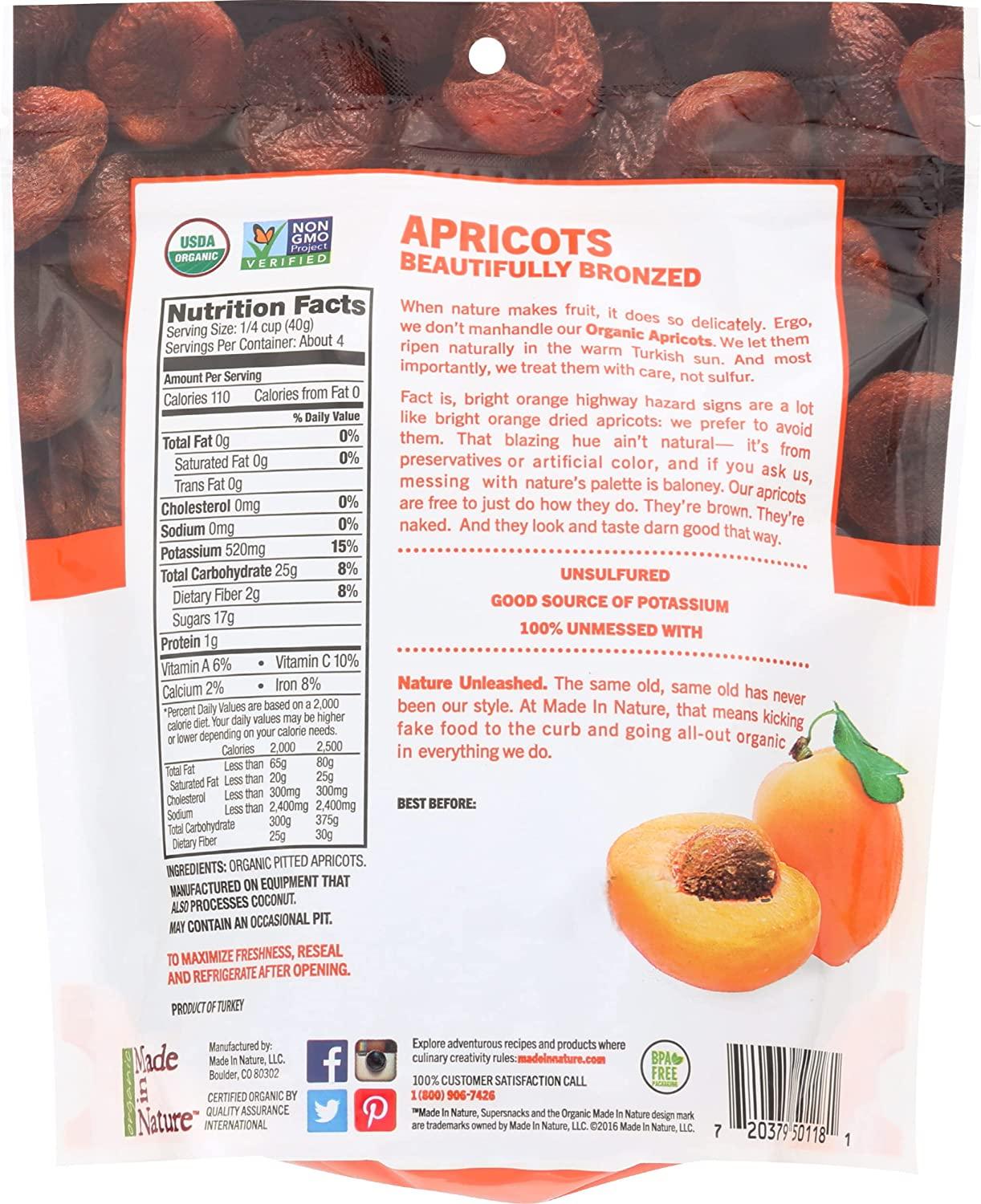 Made In Nature Organic Dried & Unsulfured Apricots, 6 oz
