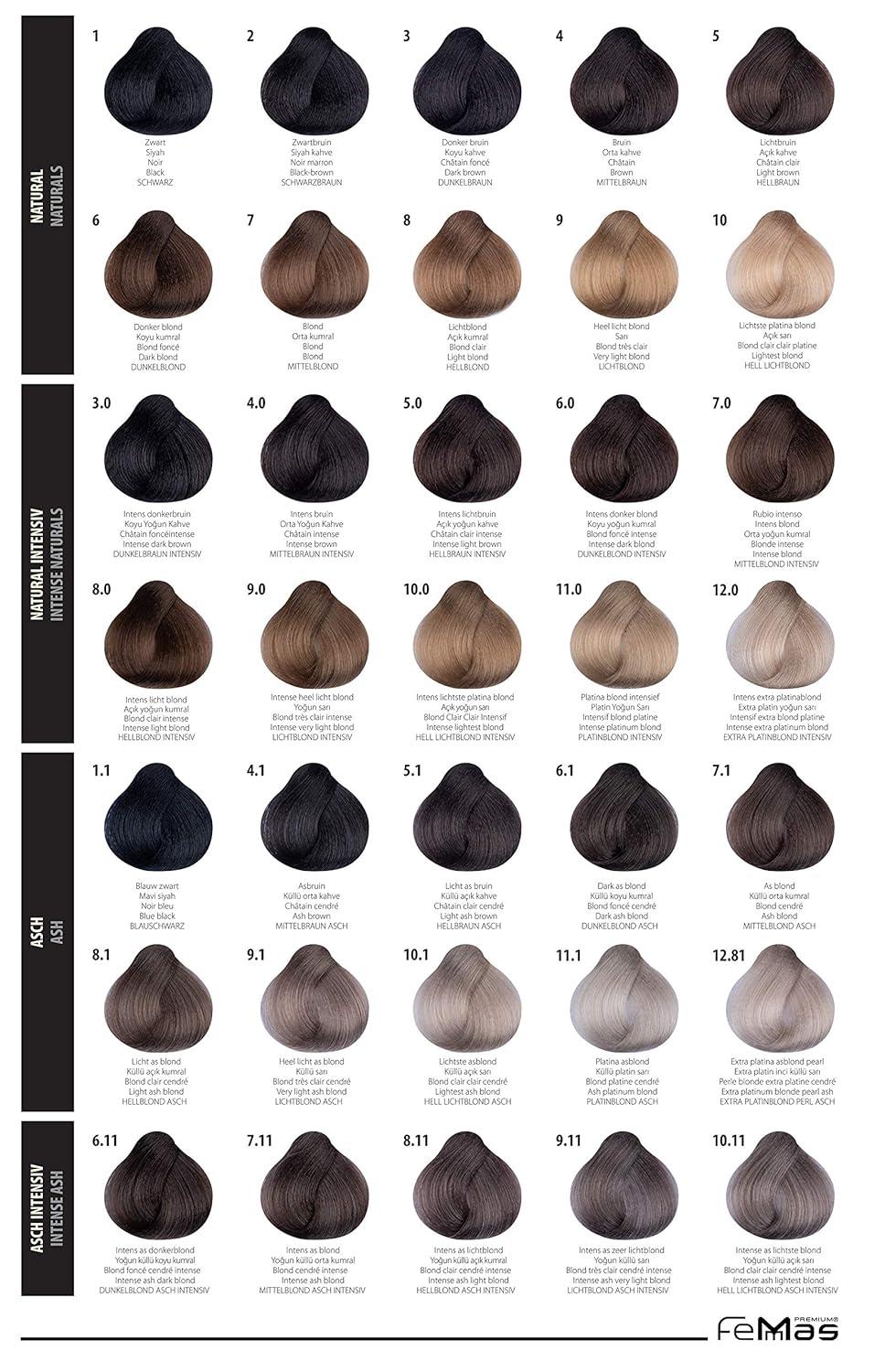 FemMas Color Chart - Real Hair Strands for Accurate Shade Matching ...