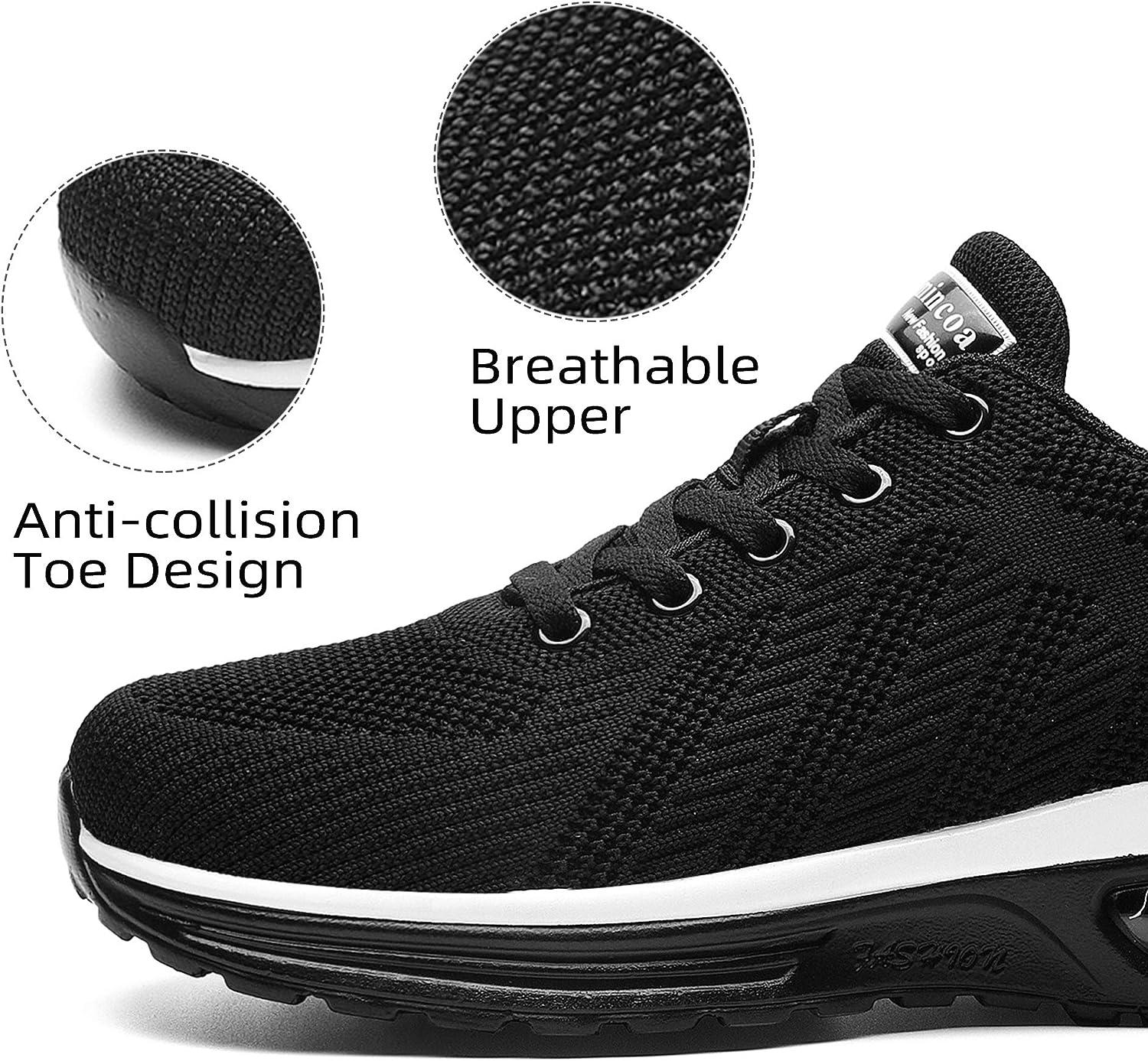  Lamincoa Men's Tennis Walking Shoes Slip On Lightweight  Athletic Fashion Casual Sneakers for Running Gym Jogging Fitness Black US 7