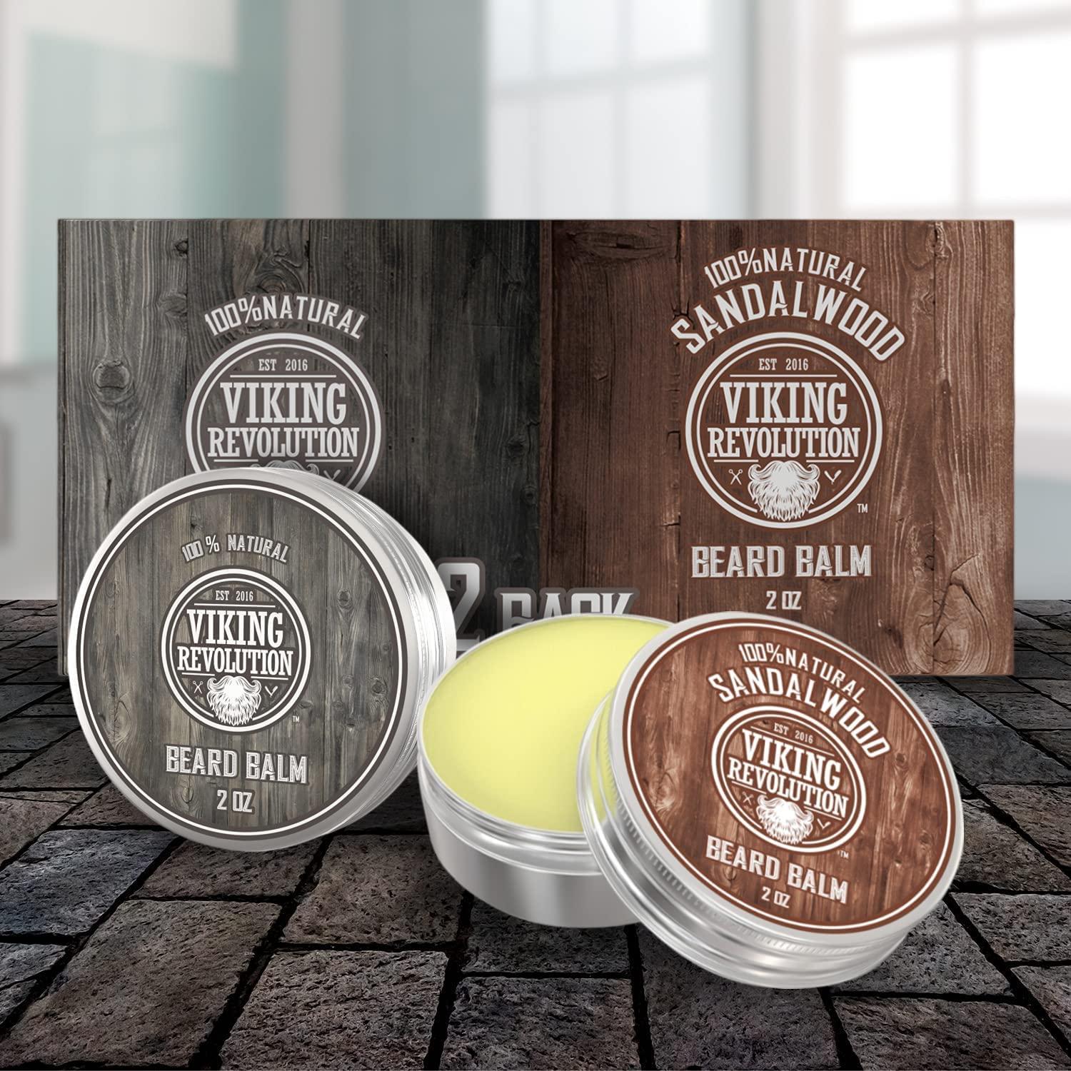Viking Revolution Beard Balm All Natural Grooming Treatment with