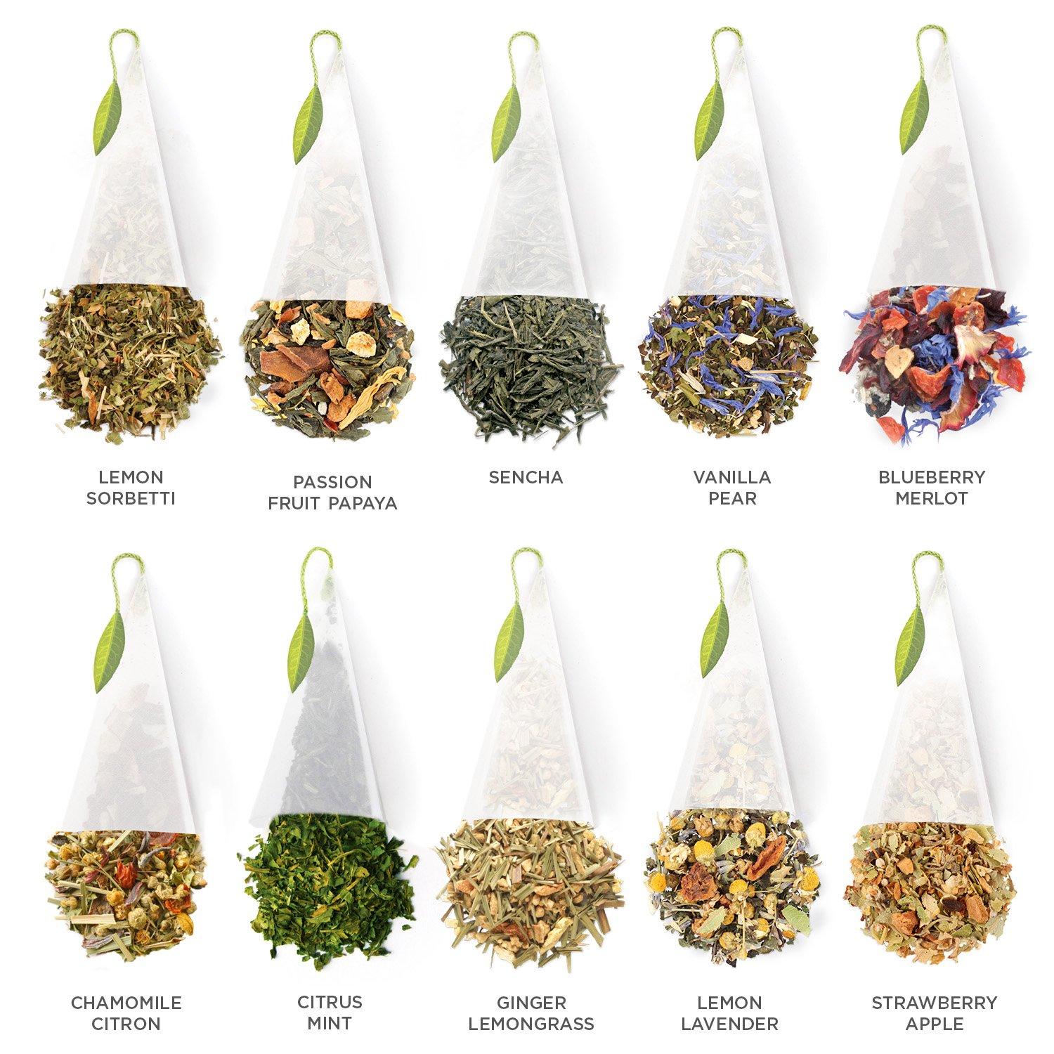 Tea Forte Organic Assorted Variety Tea Sampler Gift Box 40