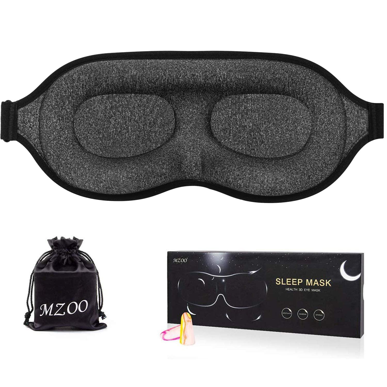 MZOO Luxury Sleep Mask for Side Sleeper, 100 Block Out Light Sleeping