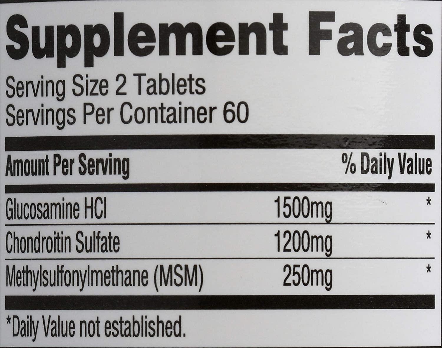 Whole Foods Market 365 Glucosamine Chondroitin X Strength MSM 120 Tablets