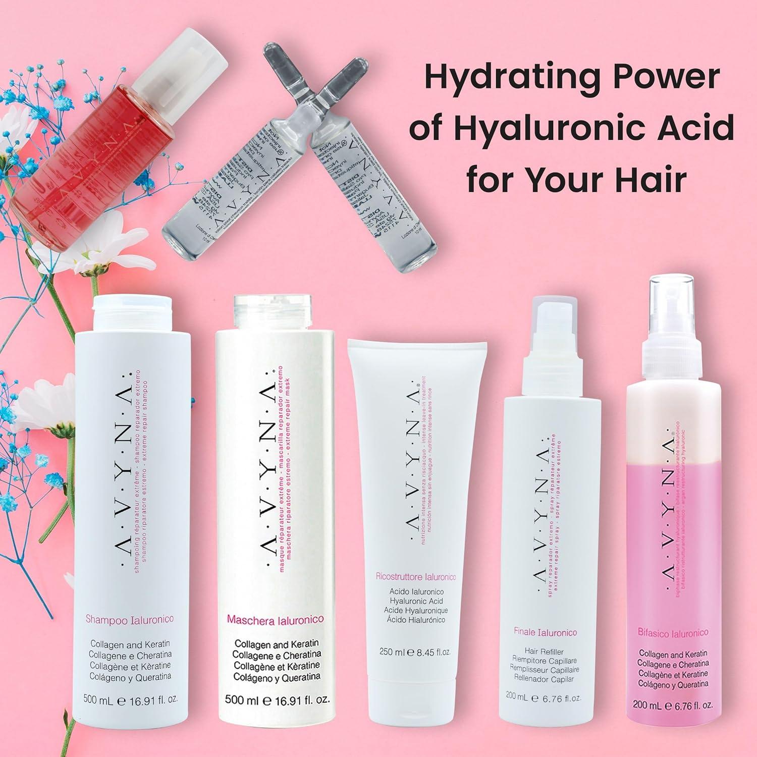 Avyna Leave In Deep Penetrating Reconstructor Treatment for Damaged Hair with Hyaluronic Acid 8.45 oz International Shipping