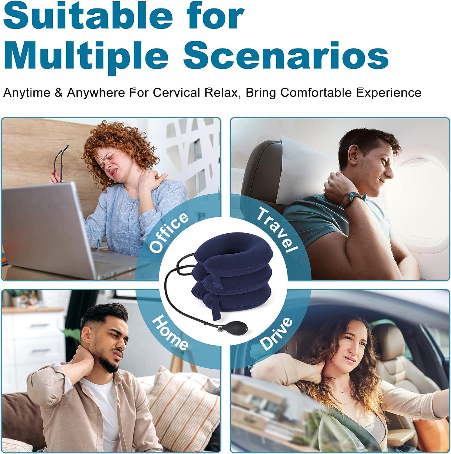 Cervical Neck Traction Device Adjustable Inflatable Neck Stretcher