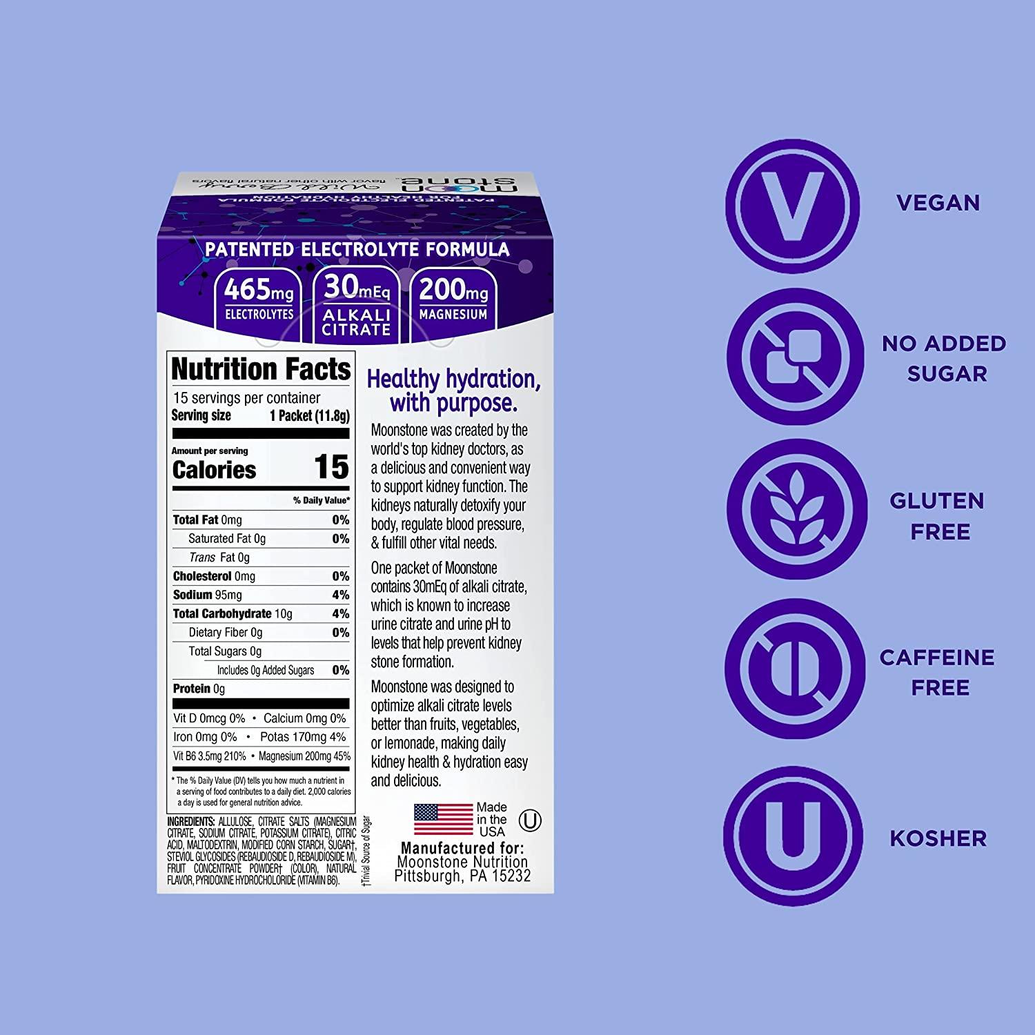 Moonstone Kidney Cleanse & Support Drink Mix Keto Electrolyte