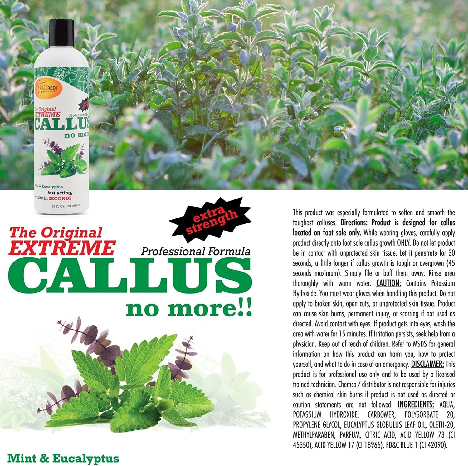 SPA REDI Callus Remover for Feet Gel, Mint and Eucalyptus, 12 Oz