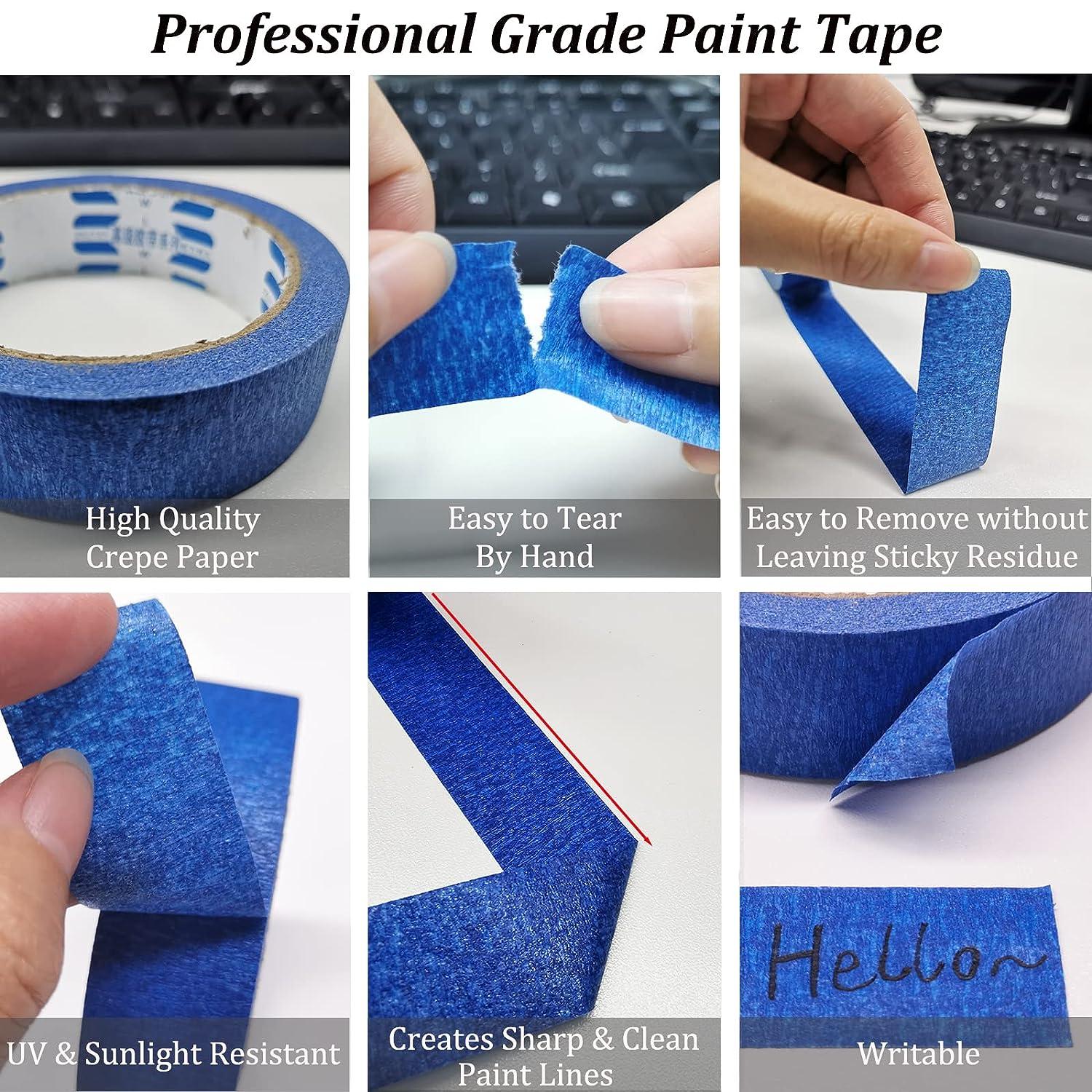3 Rolls Blue Painters Tape Multi-Surface Medium Adhesive Paint Tape Blue  Masking Tape for DIY Crafts Arts Decorations Safe Wall Painting Labeling  Edge Finishing - 1 inch x 22 Yards (66FT)