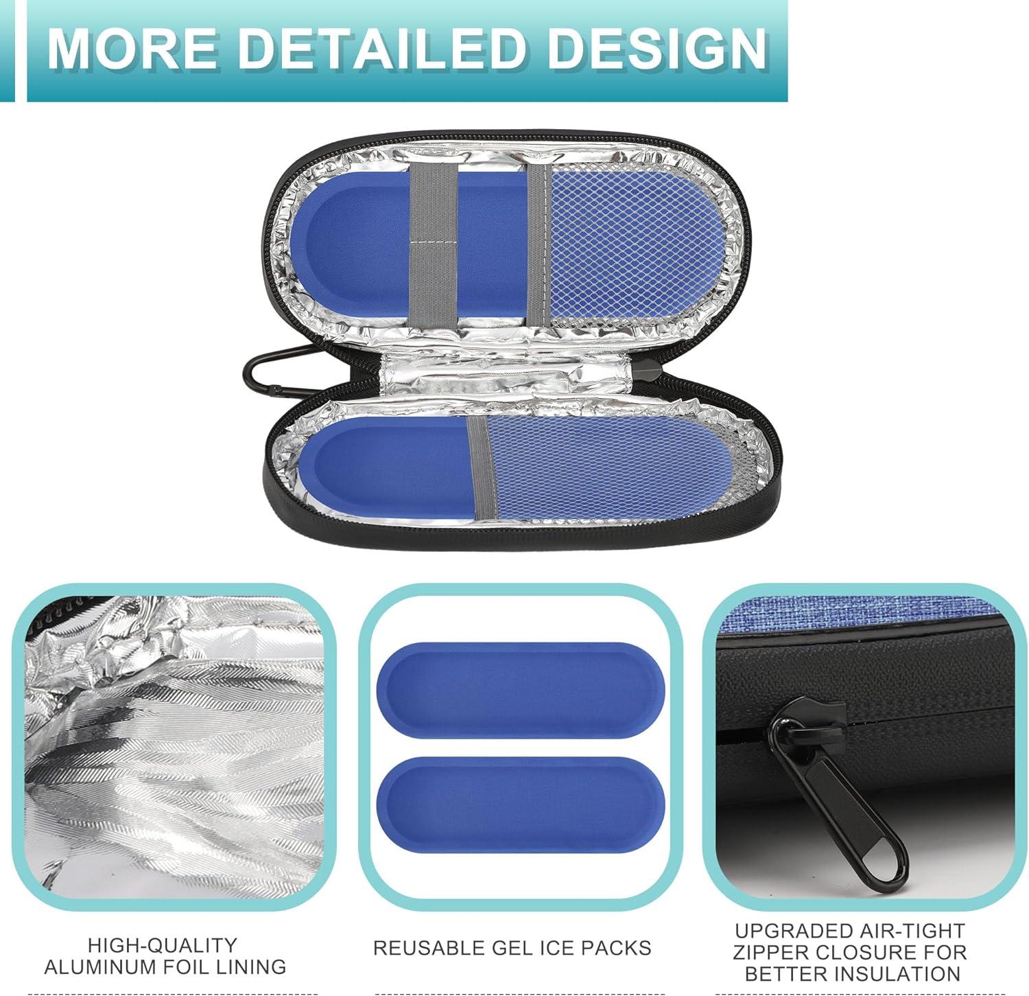 GMRTEEO Insulin Cooler Travel Case Insulated Diabetes Travel Case for