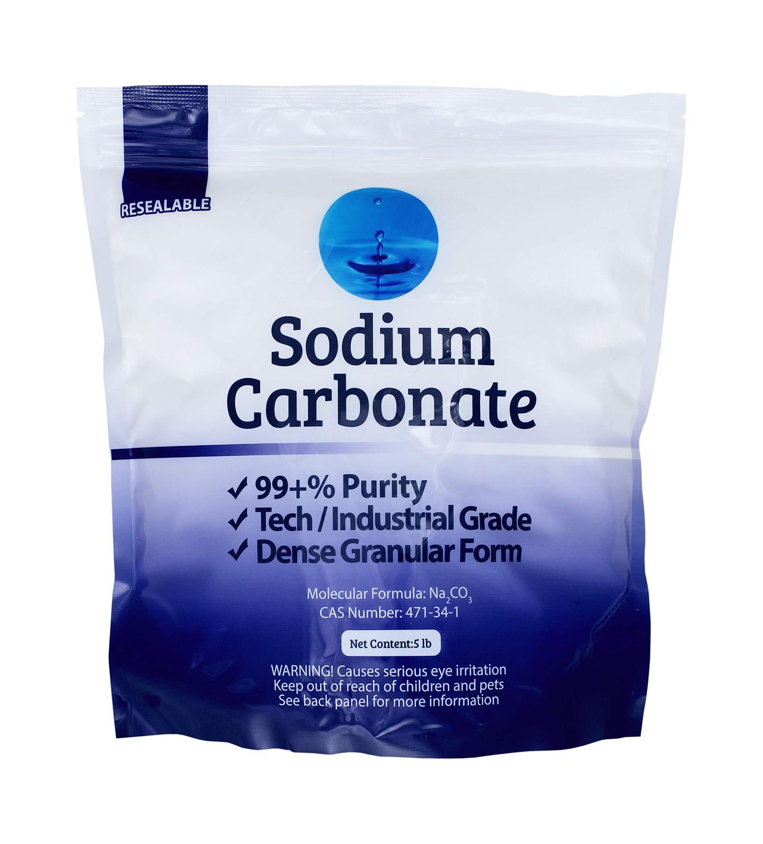 Duda Energy 5 lb Bag of Pure Sodium Carbonate Dense Soda Ash Na2CO3 pH  Adjust Chemical