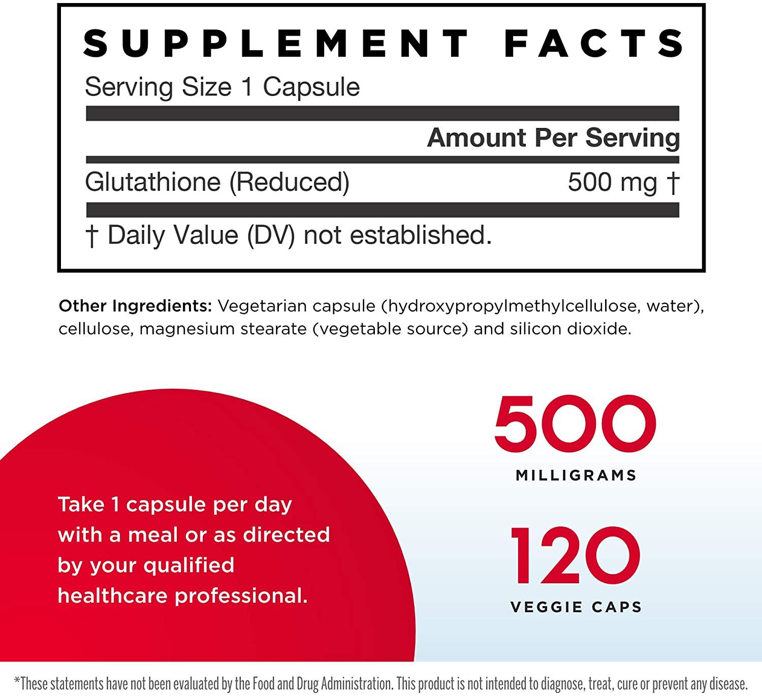 jarrow formulas reduced glutathione 500mg 120 capsules Jarrow Formulas Glutathione Reduced 500mg 120 Capsules