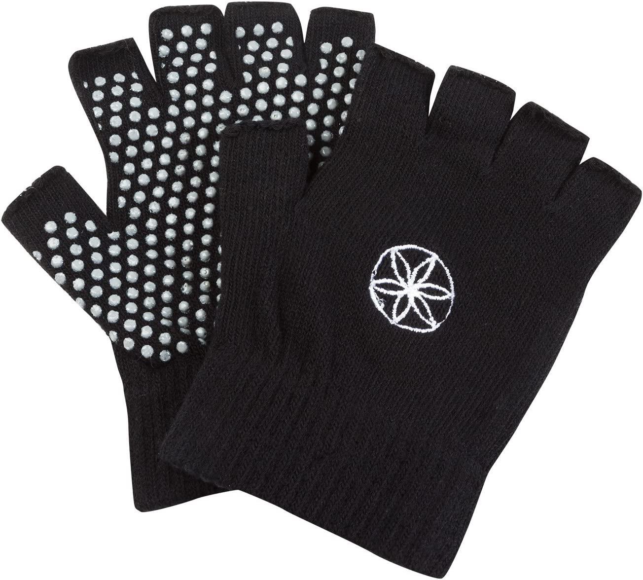 Gaiam Grippy Yoga Gloves, Black/Grey