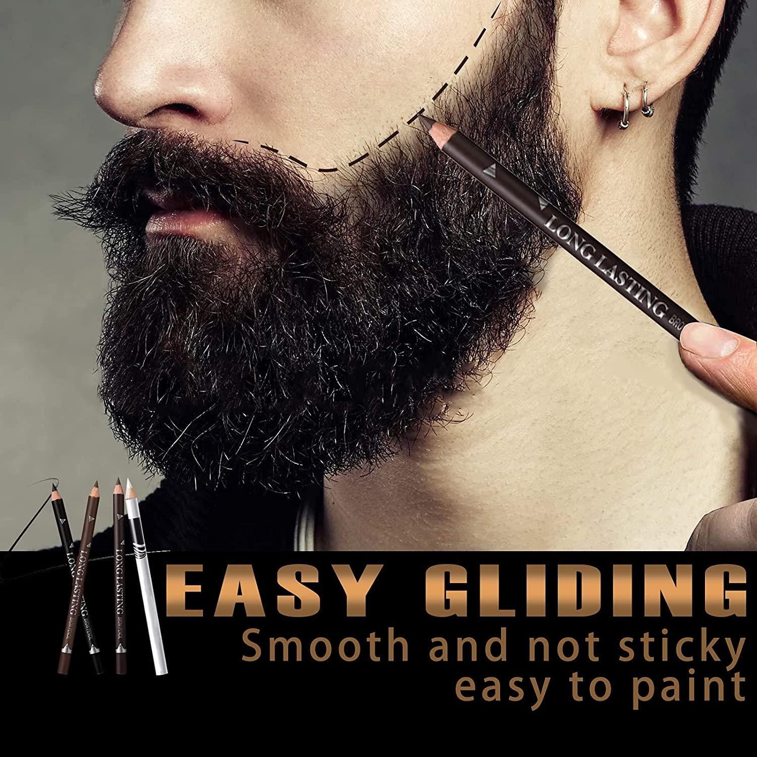 NewBang 12PCS Barber Pencil Hairline Pencils Beard Guide Beard Outliner Pencils with Sharpener
