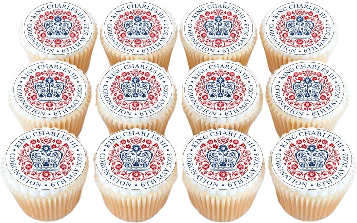Anniversary House Scatola Per Cupcakes 6 Fori Con Finestra - Decorazioni Incoronazione Re Union Jack - Facile Da Montare, 7,5x16x23 Cm - 5